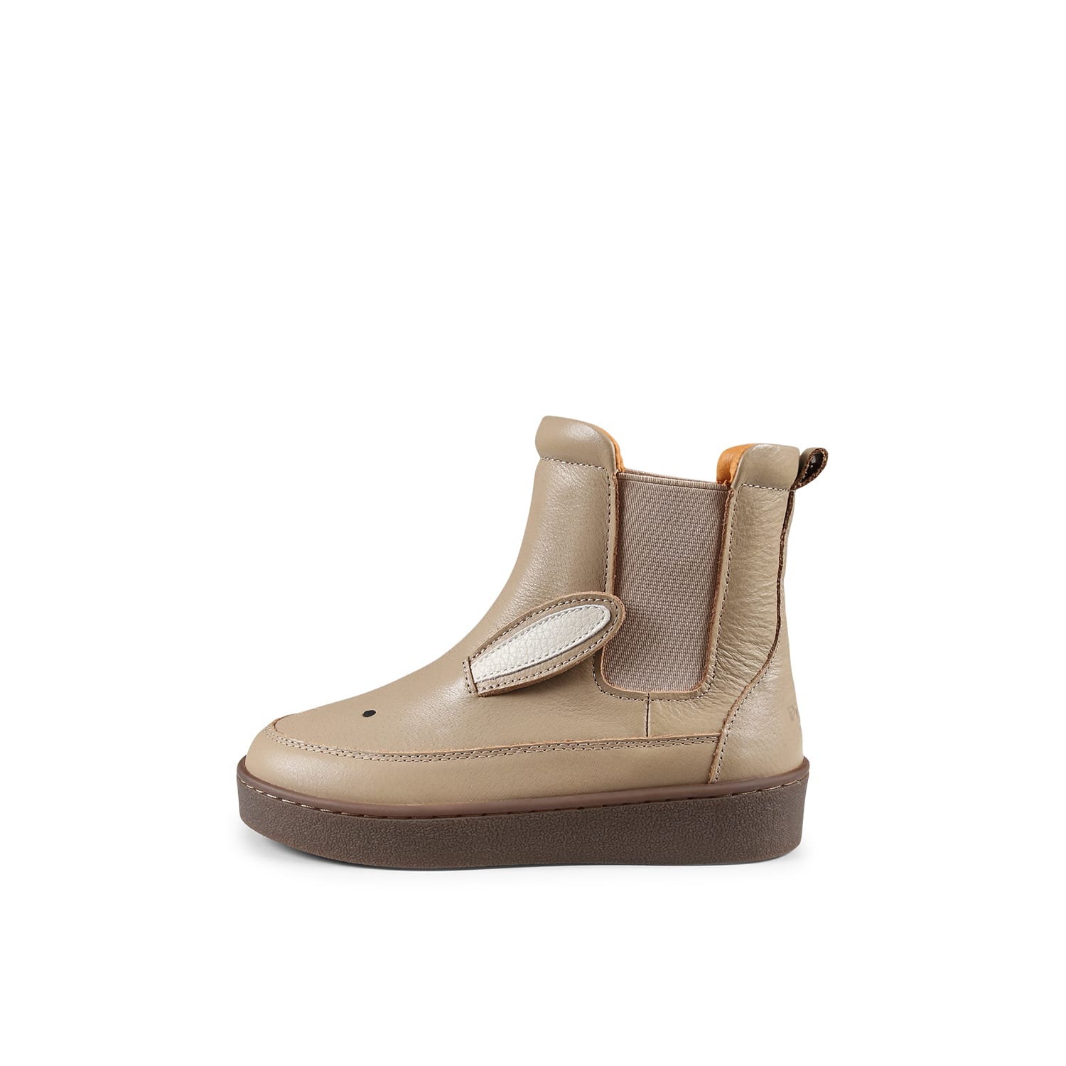 DONSJE BEIGE ANKLE BOOTS FOR KIDS WITH RABBIT