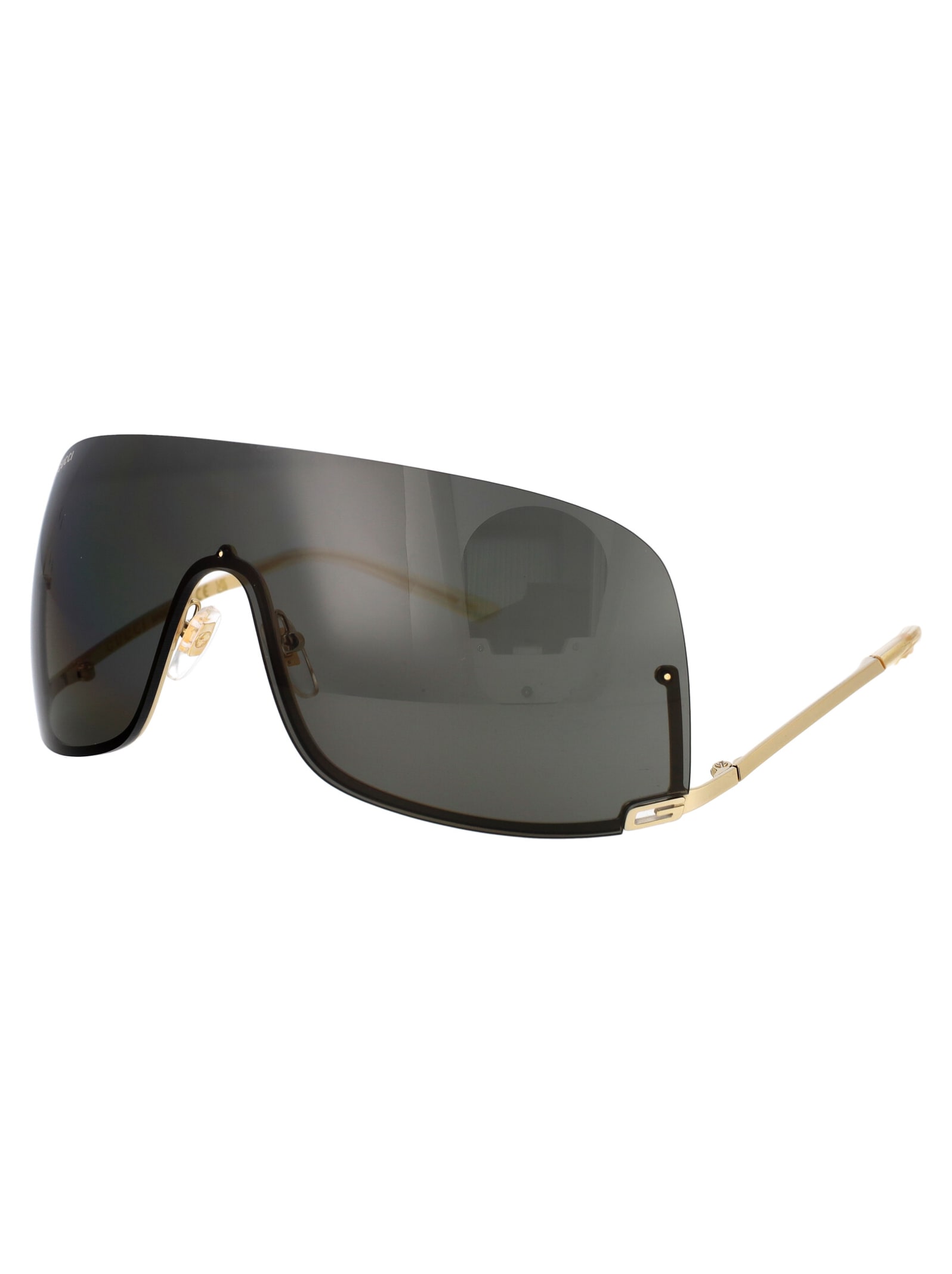 Gucci Gold Gold Grey Metal Sunglasses In Multi
