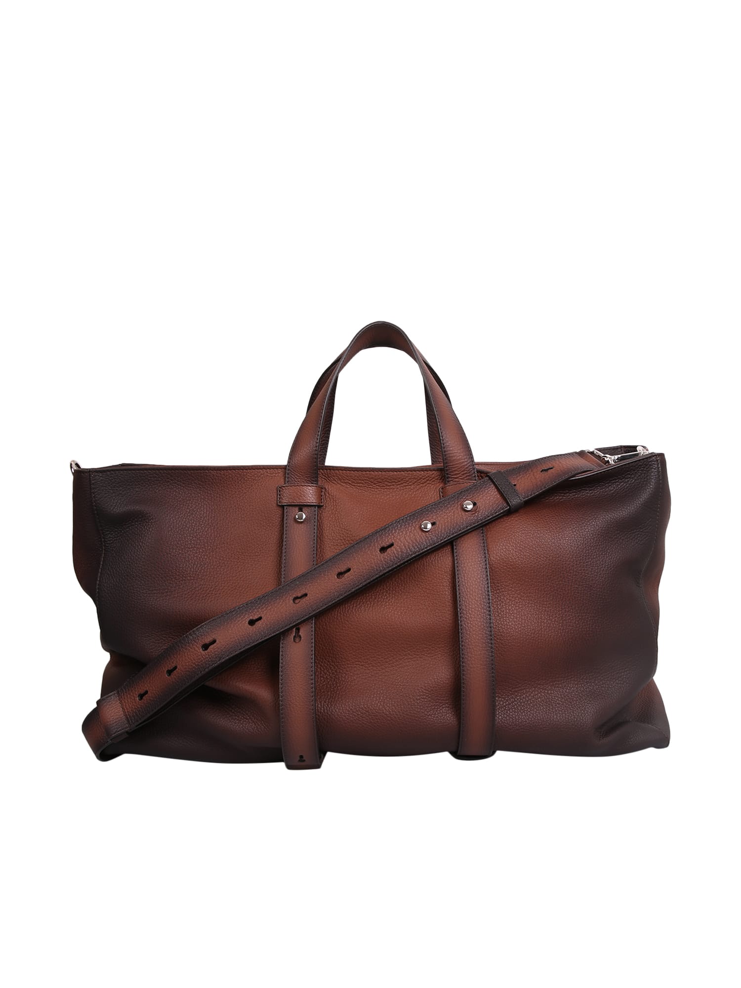 Orciani Shaded Leather Weekender Bag