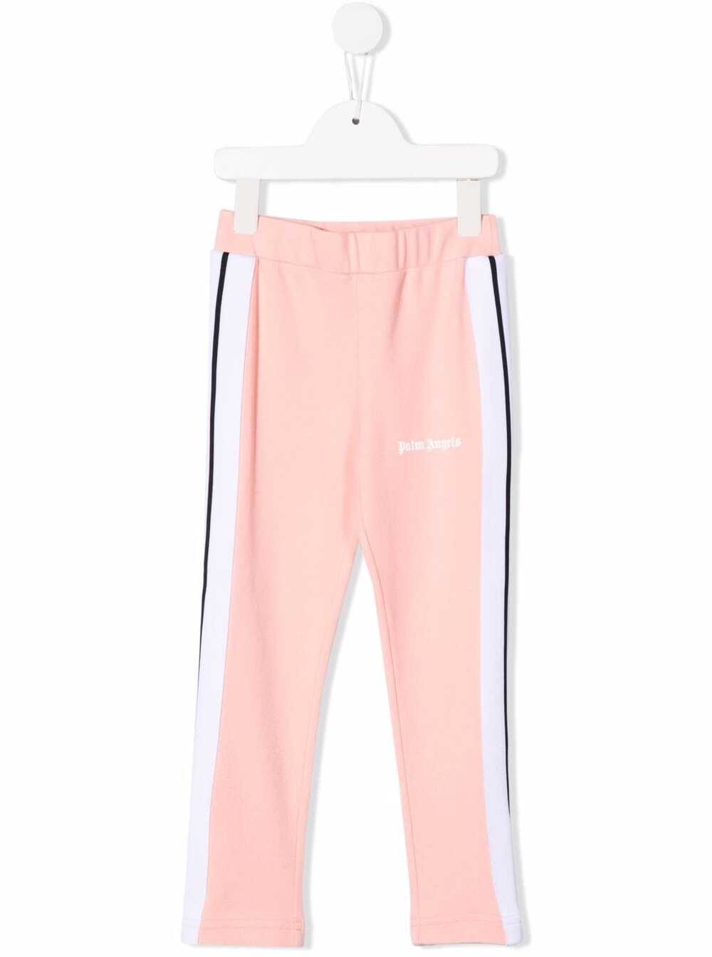 Palm Angels Kids Boys Track Pink Jersey Pants With Logo