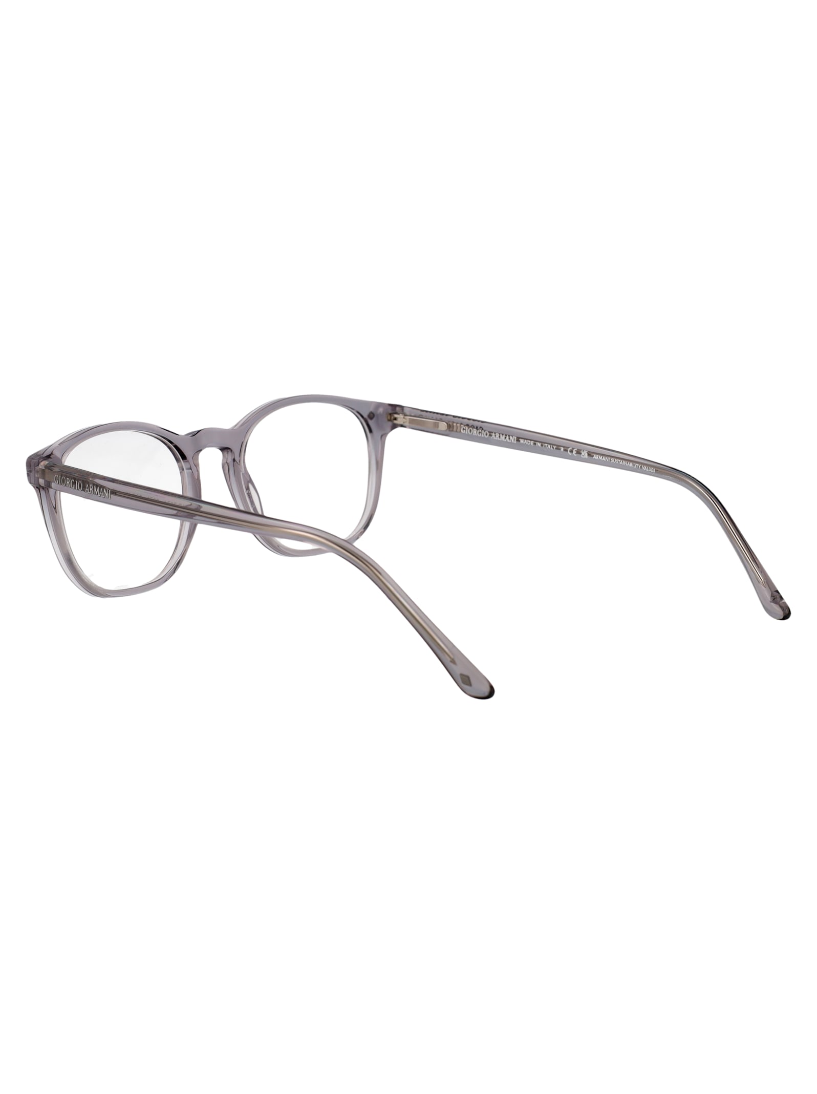 Giorgio Armani Grigio Trasparente Acetate Glasses In Gray