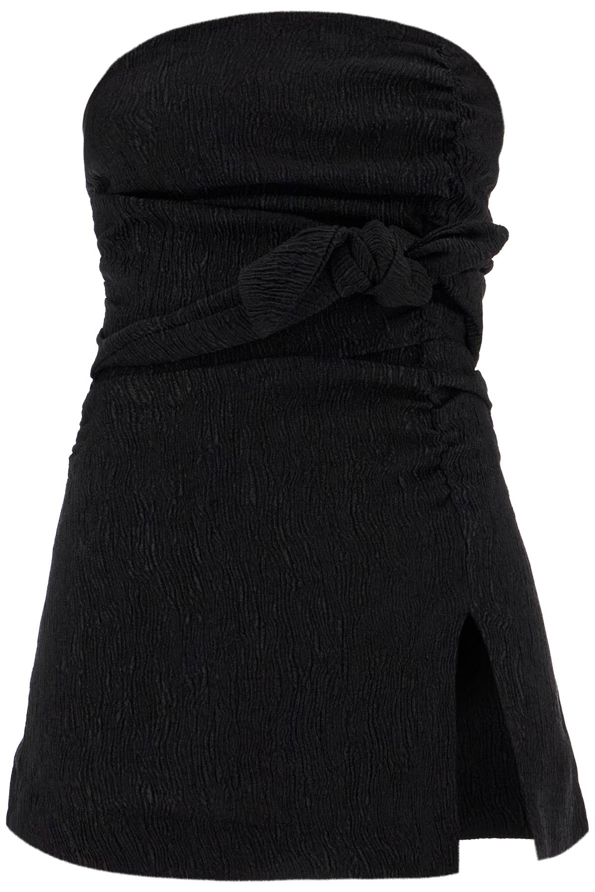 Shop Ganni Strapless Viscose Top For In Black