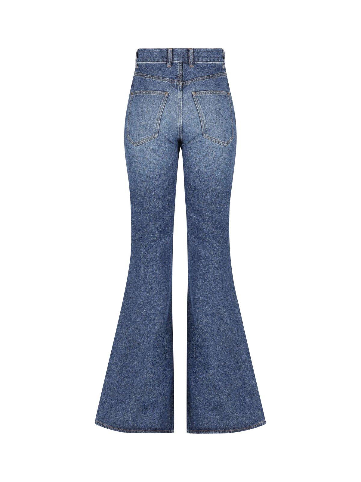 Shop Chloé Flared Jeans In Dusky Blue