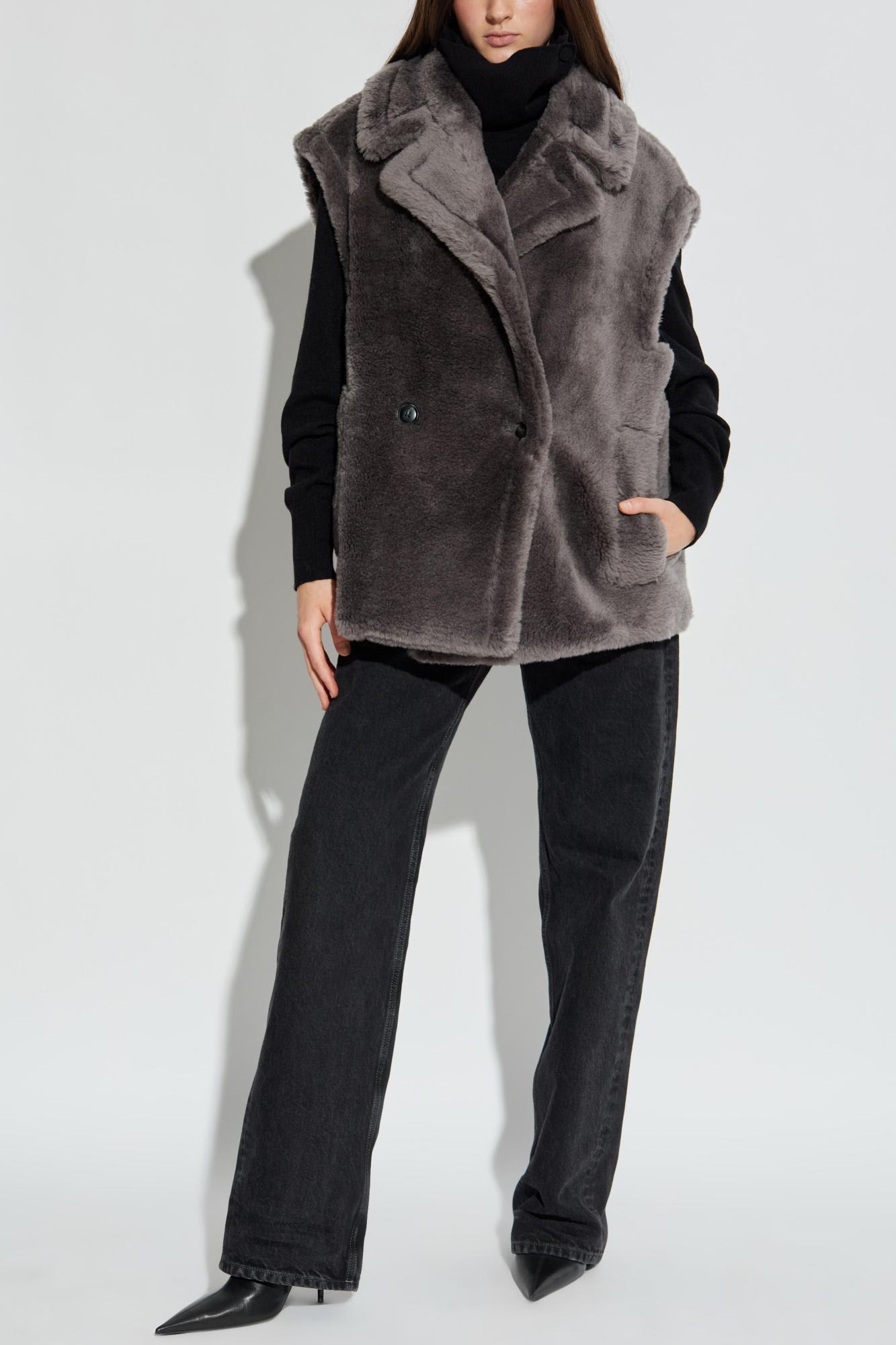 Stand Studio Faux Fur Vest Carly In Brown