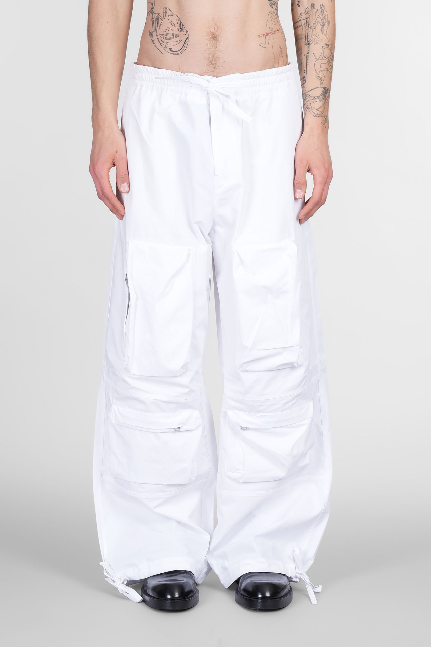 Pants In White Cotton