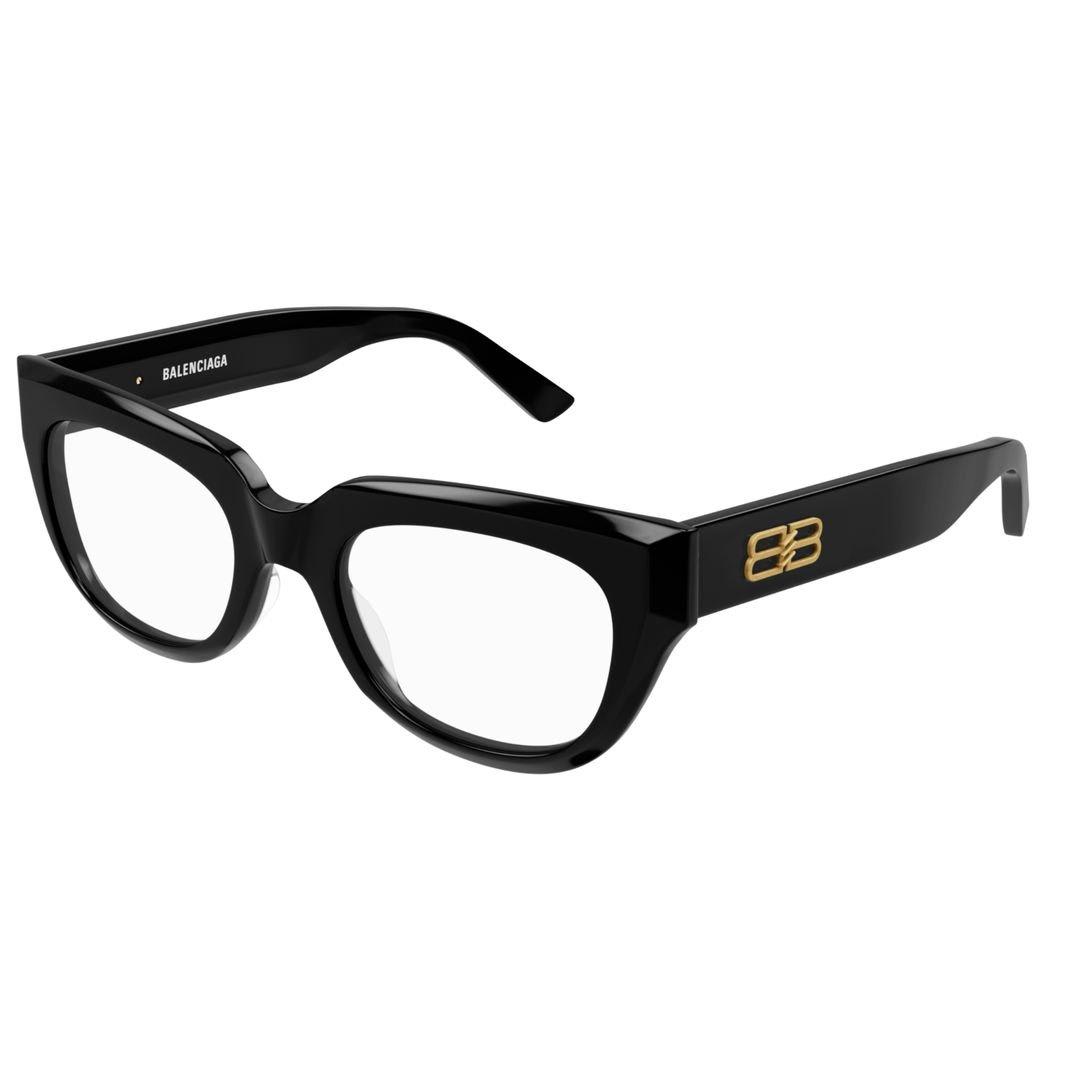 Shop Balenciaga Cat-eye Glasses In 001 Black Black Transpare