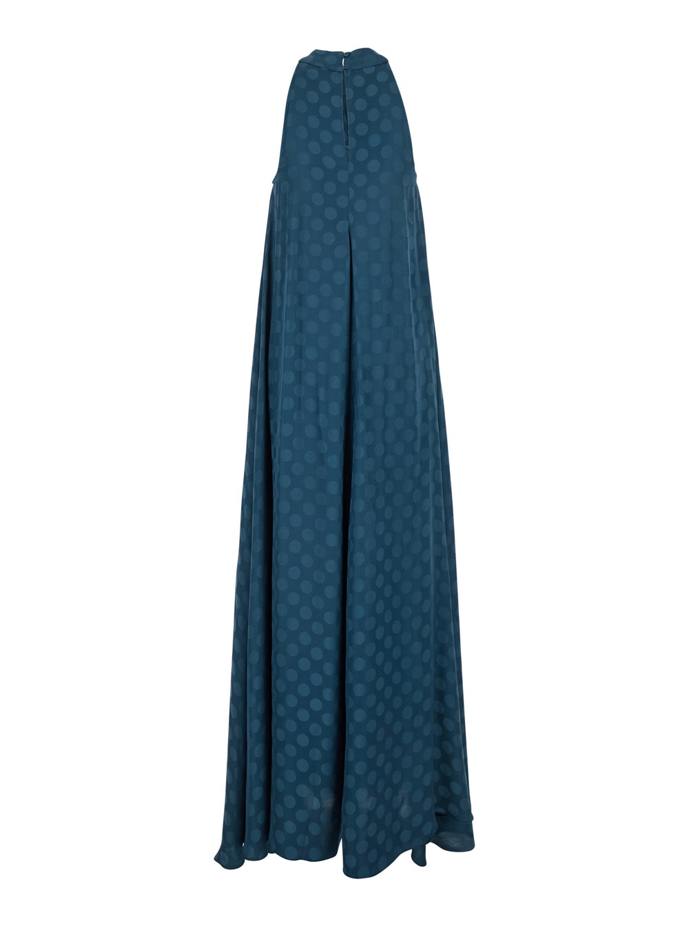 Merci Blue Dress With Neckline On The Front And Polka Dot Motif In Fabric Woman In Blue