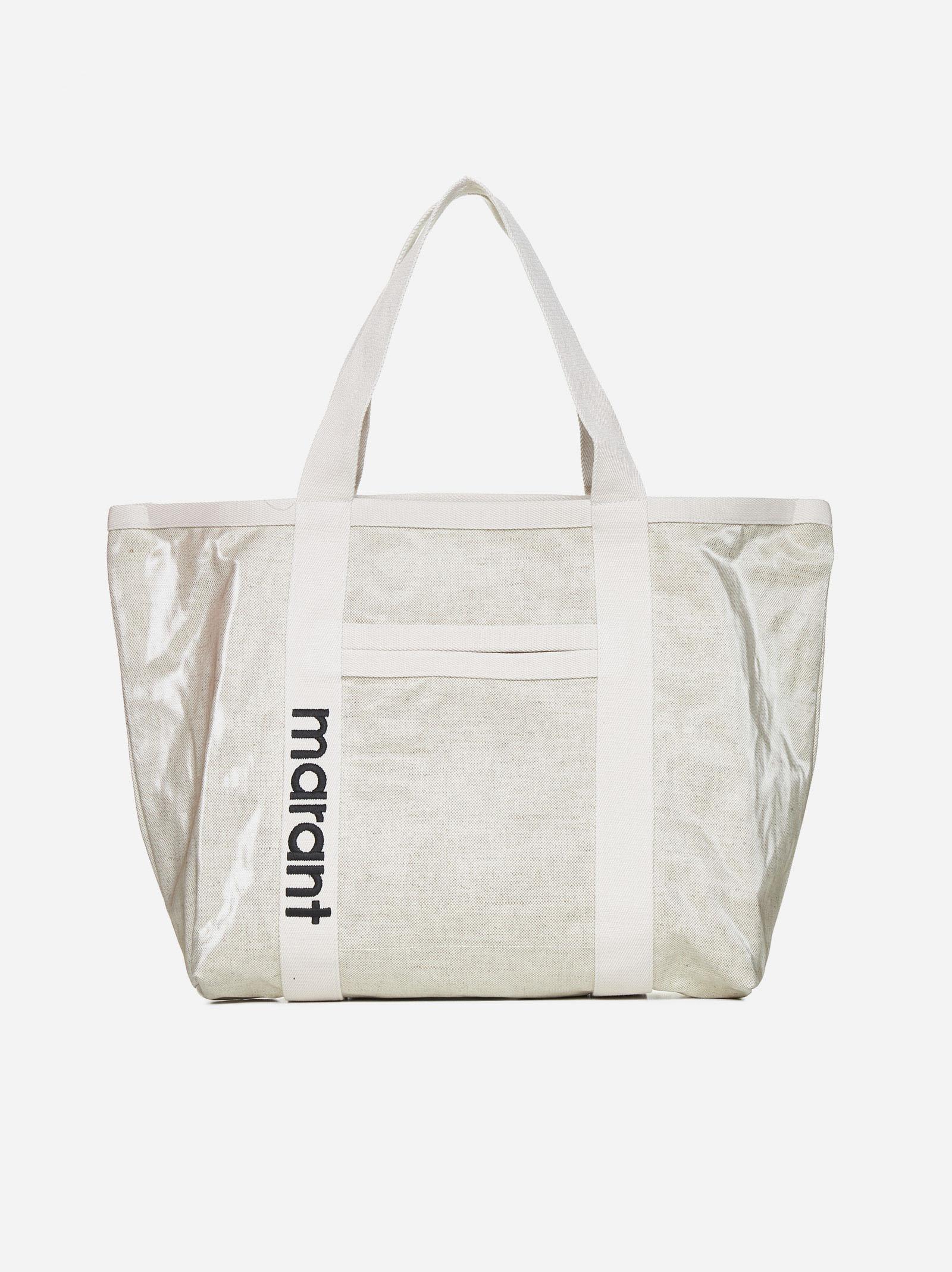 Isabel Marant Darwen Logo-embroidered Tote Bag In Cipria