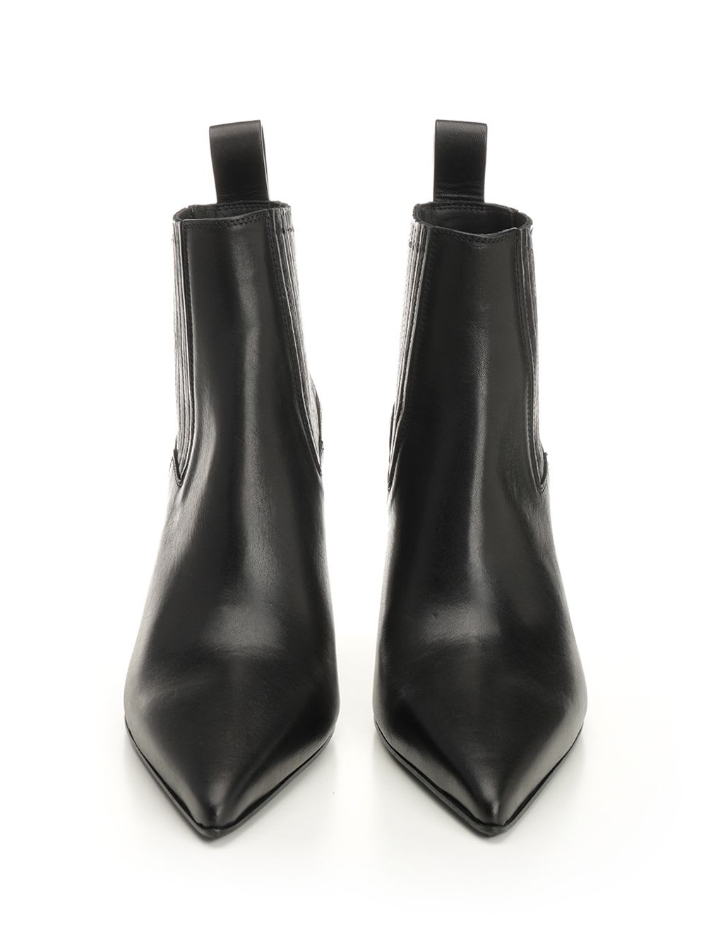 Rick Owens Ankle Boot With Pointed Toe And Sculptural Heel In Black