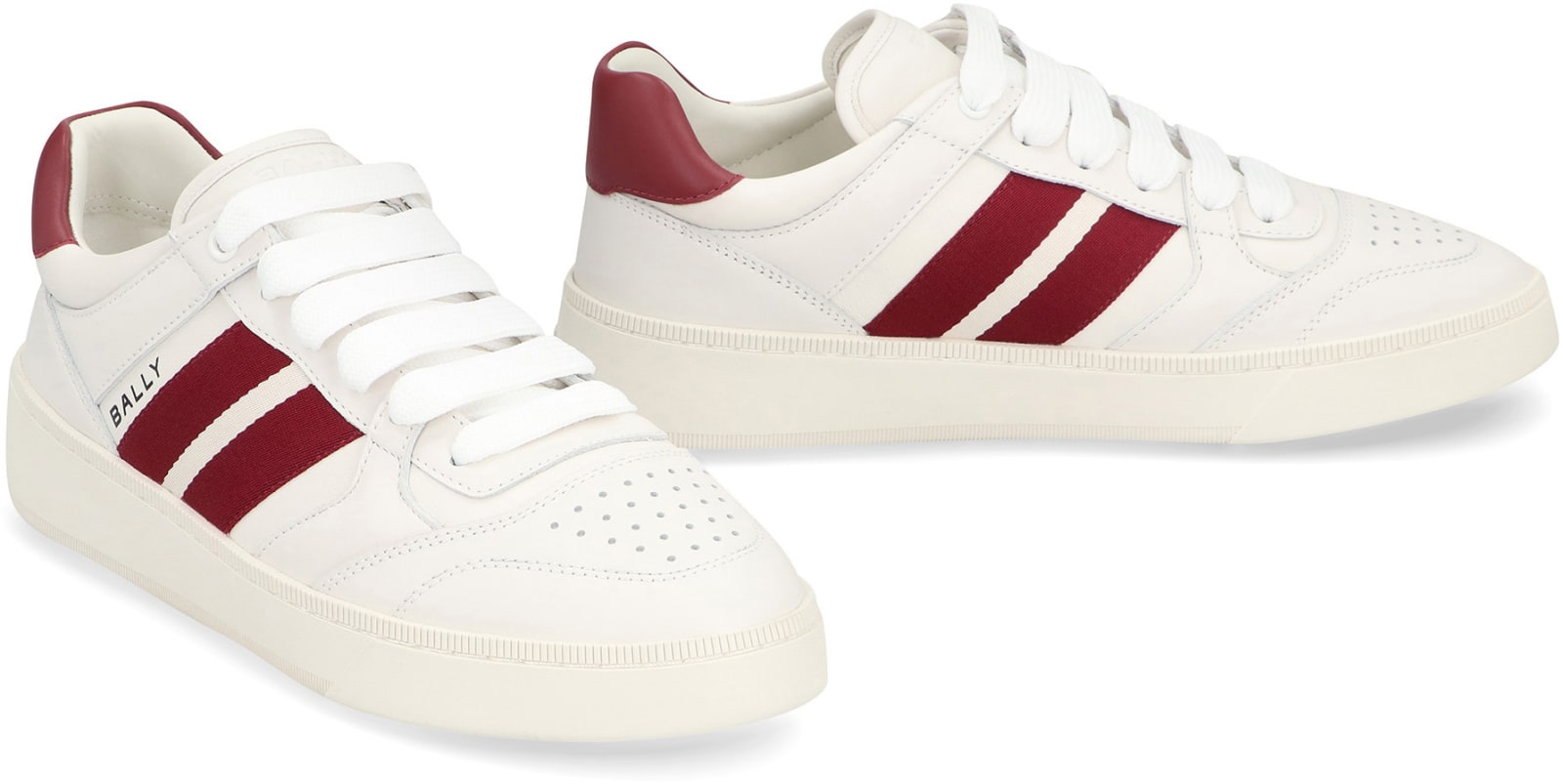 Shop Bally Rebby Leather Low-top Sneakers In White