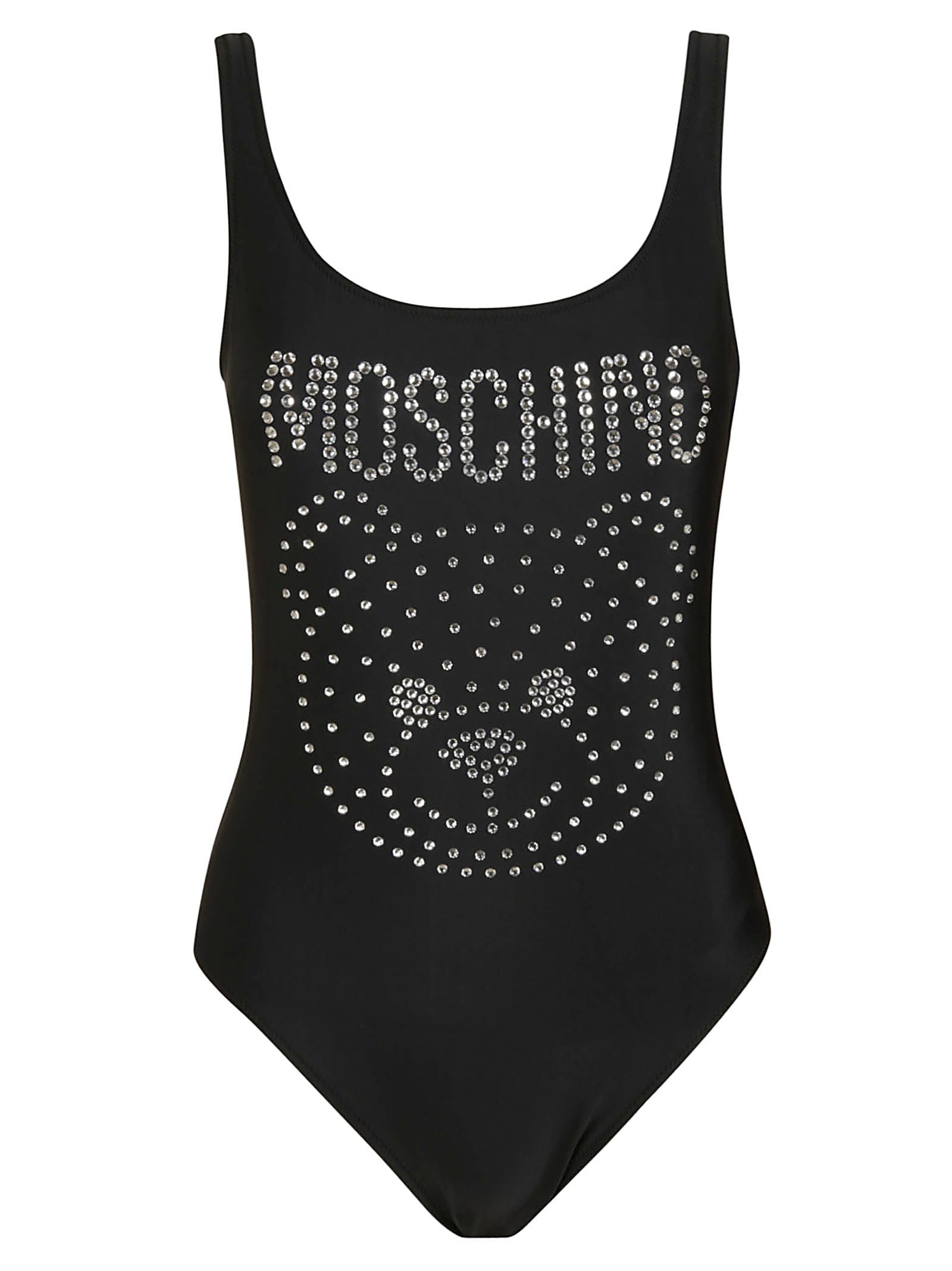 Moschino Crystal Embellished Bear Logo Swimsuit