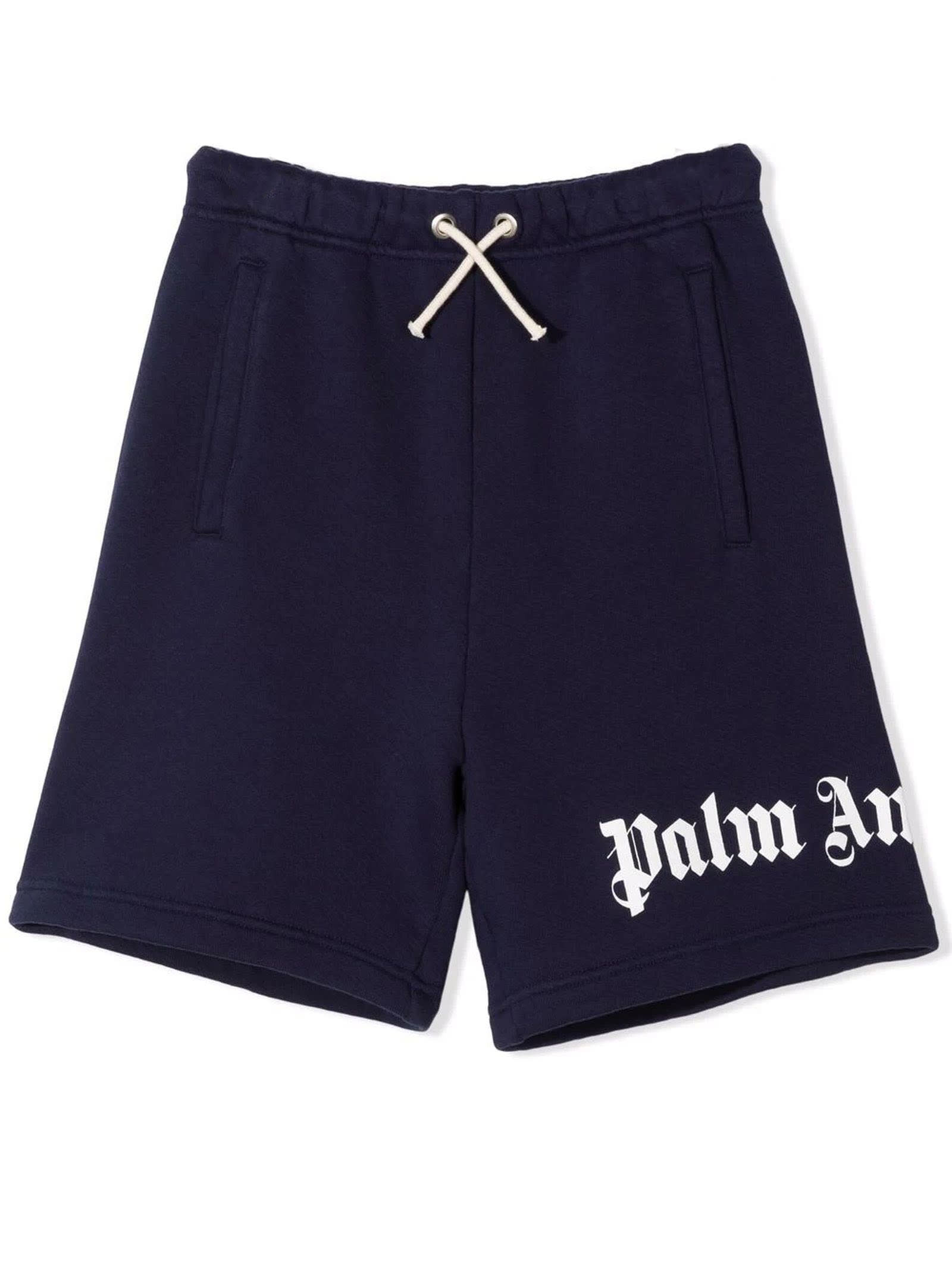 Palm Angels Blu Cotton Shorts