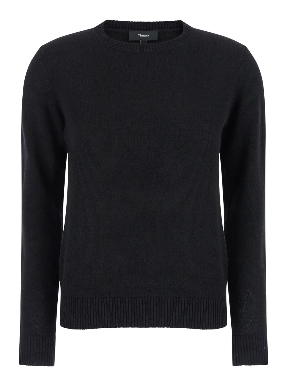 Shop Theory Black Crewneck Sweater In Cashmere Woman