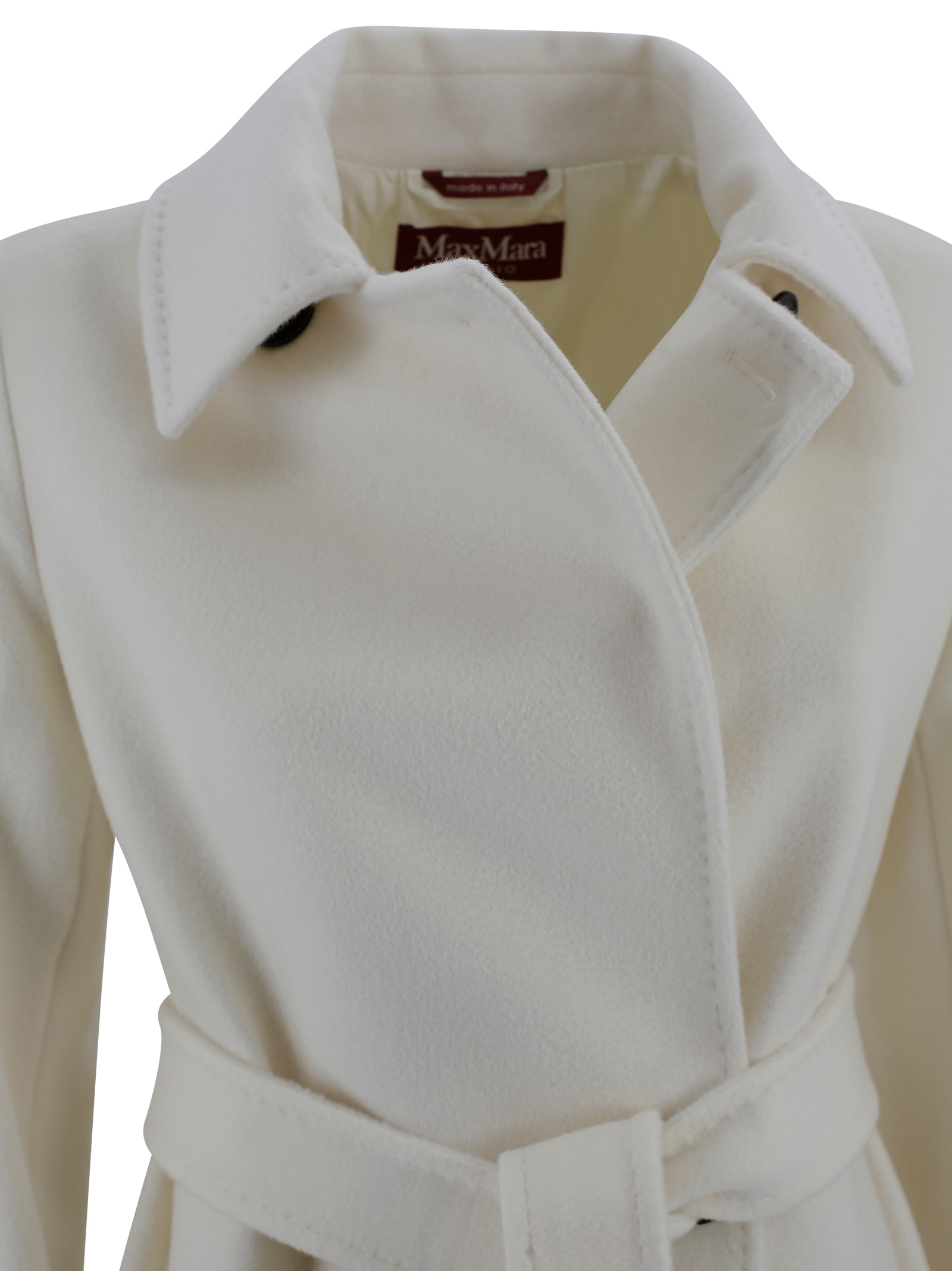 Max Mara Wrap Coat In White