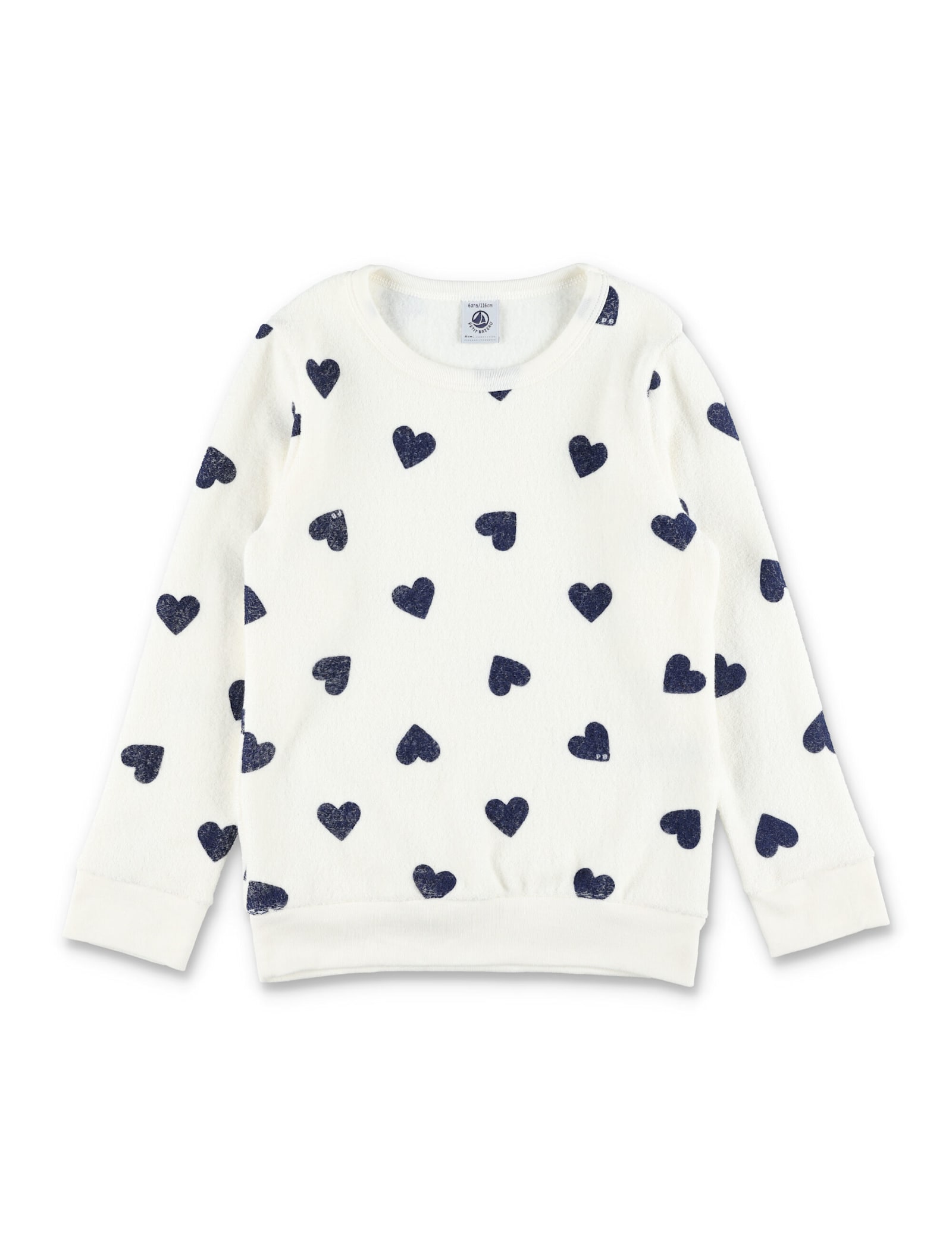 Petit Bateau Cotton Terry Pyjamas With Heart Print In White