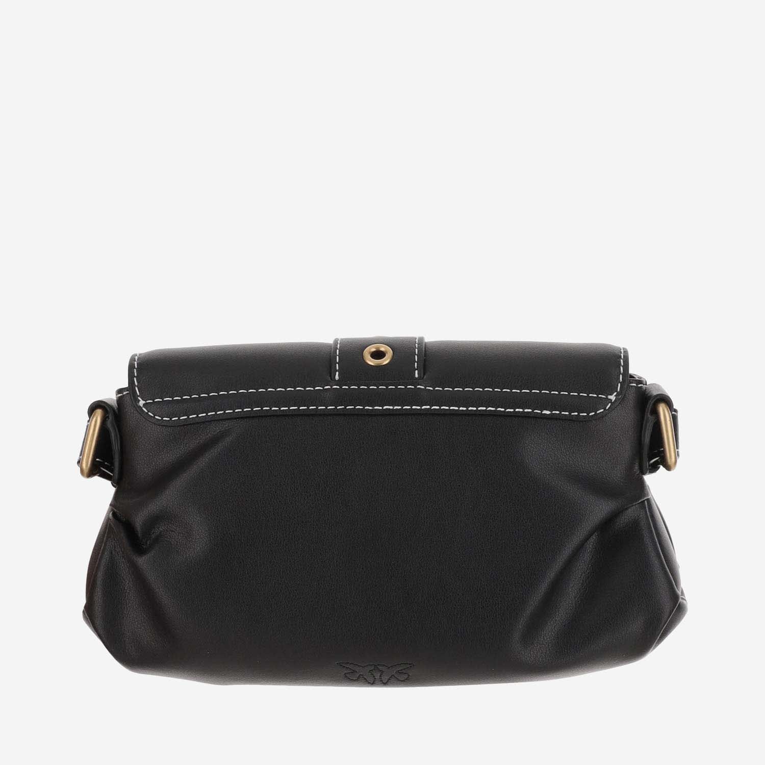 Pinko Jolene Small Shoulder Bag With Heart Buckle In Black