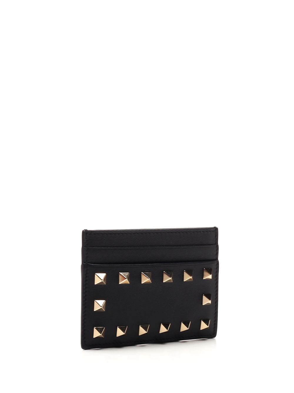 Valentino Rockstud Card Holder In Nero