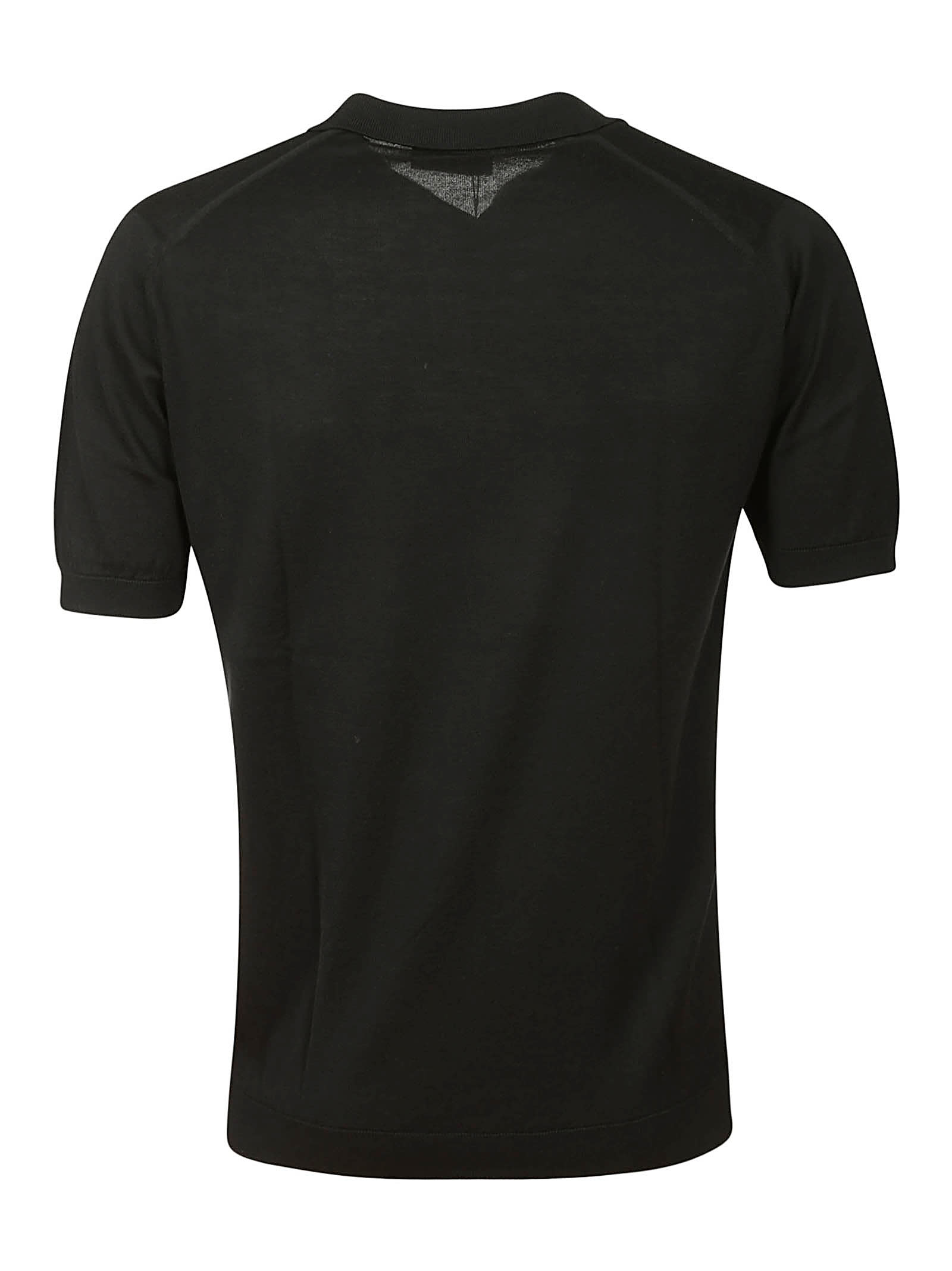 Shop John Smedley Noah Skipper Collar Shirt Ss In Black