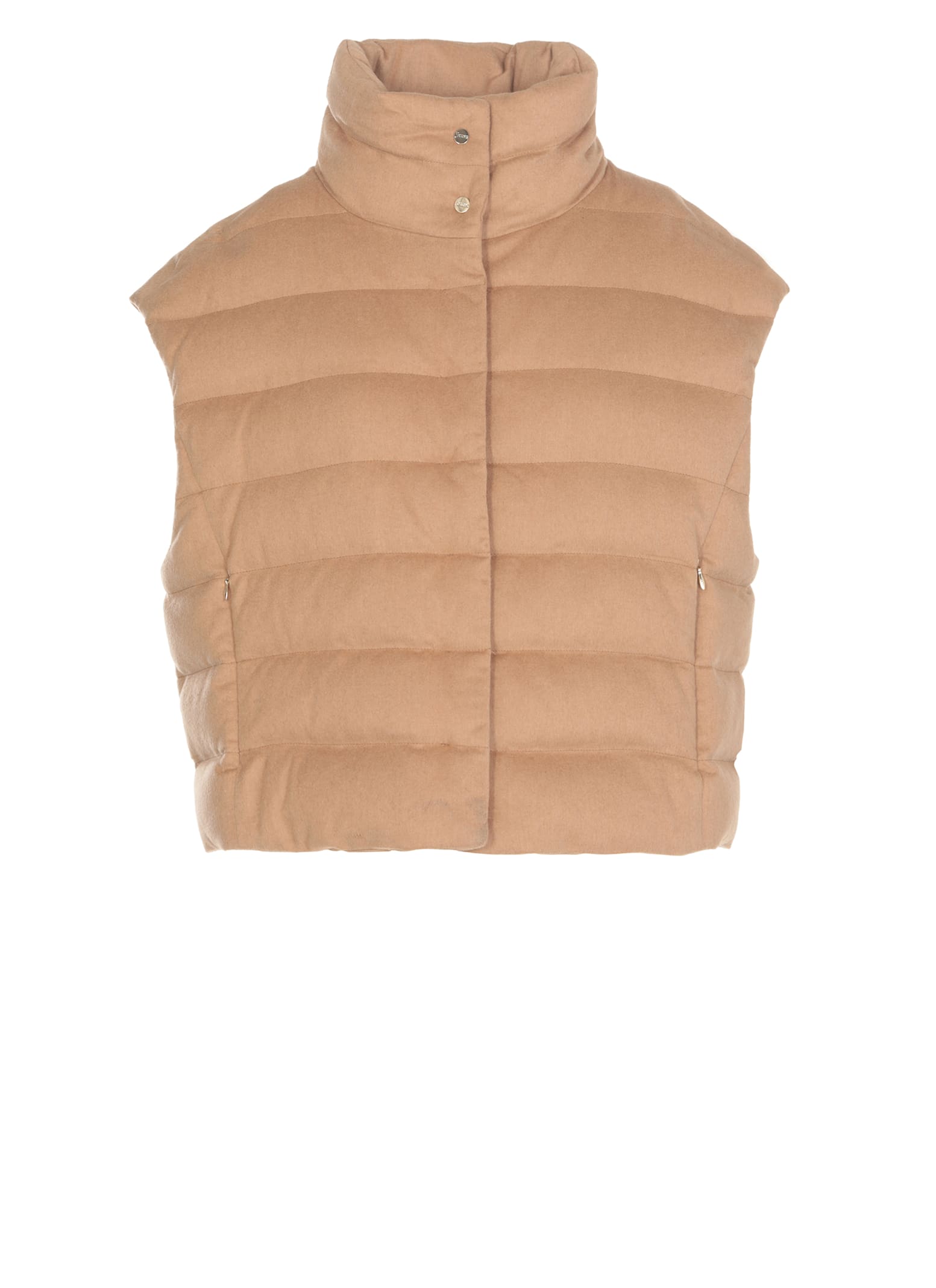 Shop Herno Camel Vest In Brown