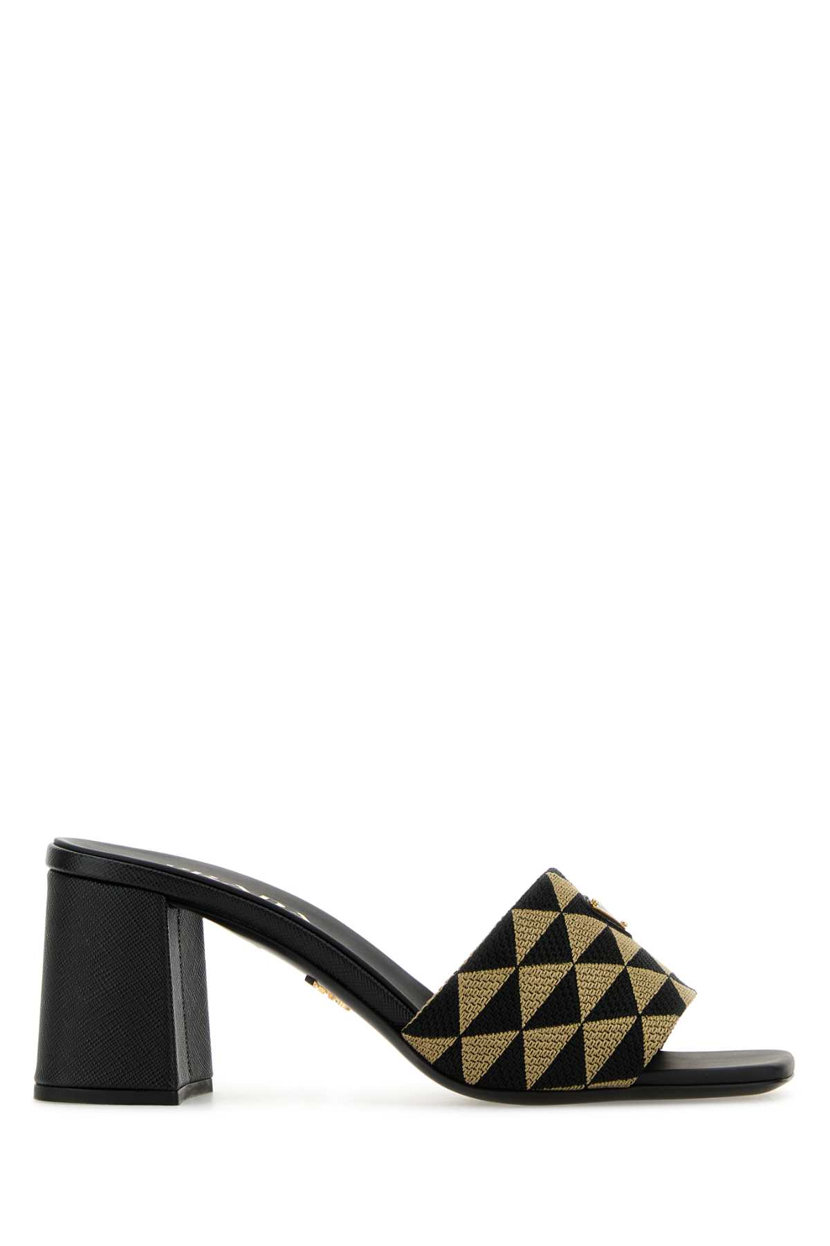 Prada Embroidered Fabric Sandals In Nerocorda