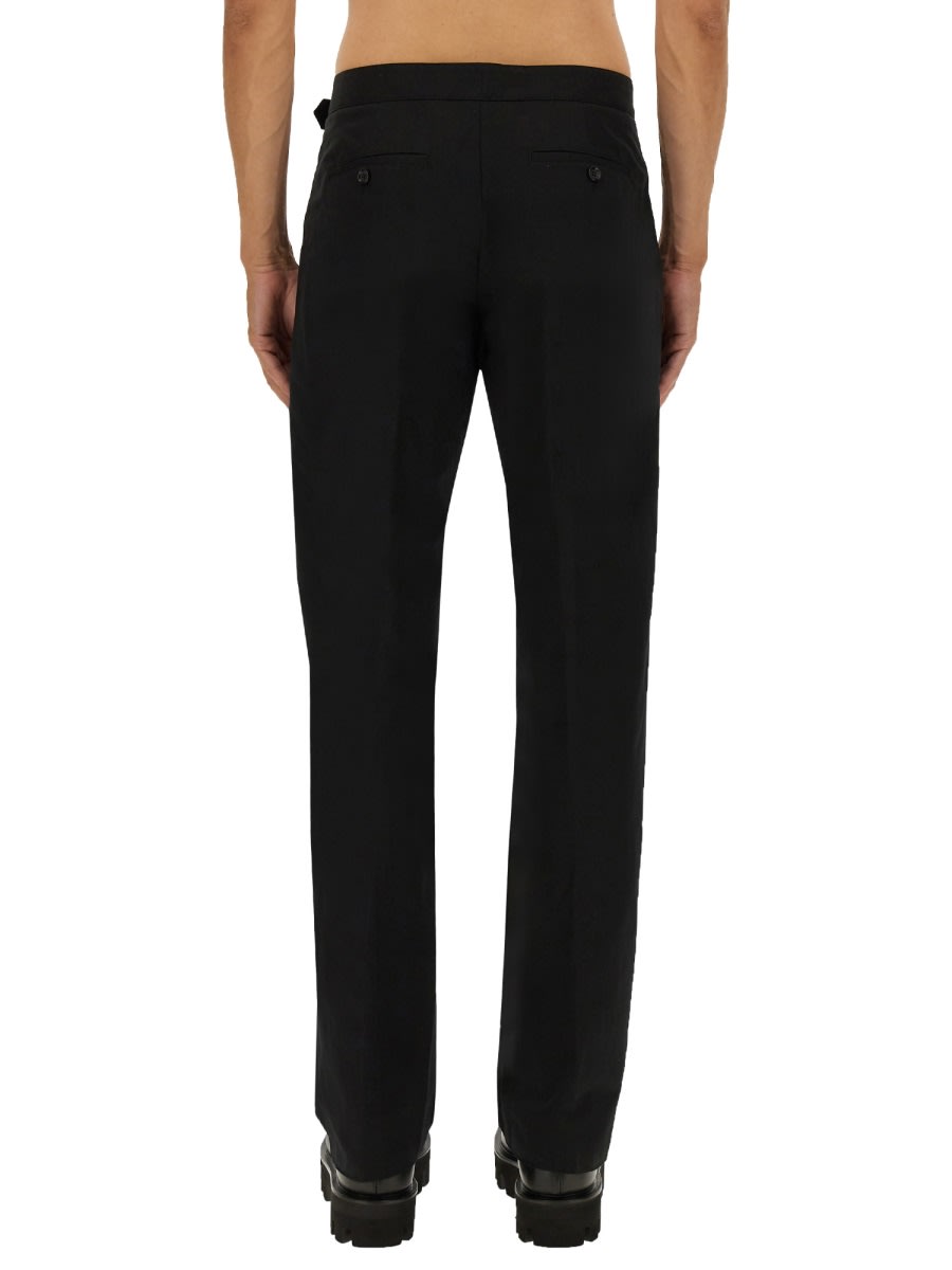 Alexander Mcqueen Pants With T-bar Belt In Black