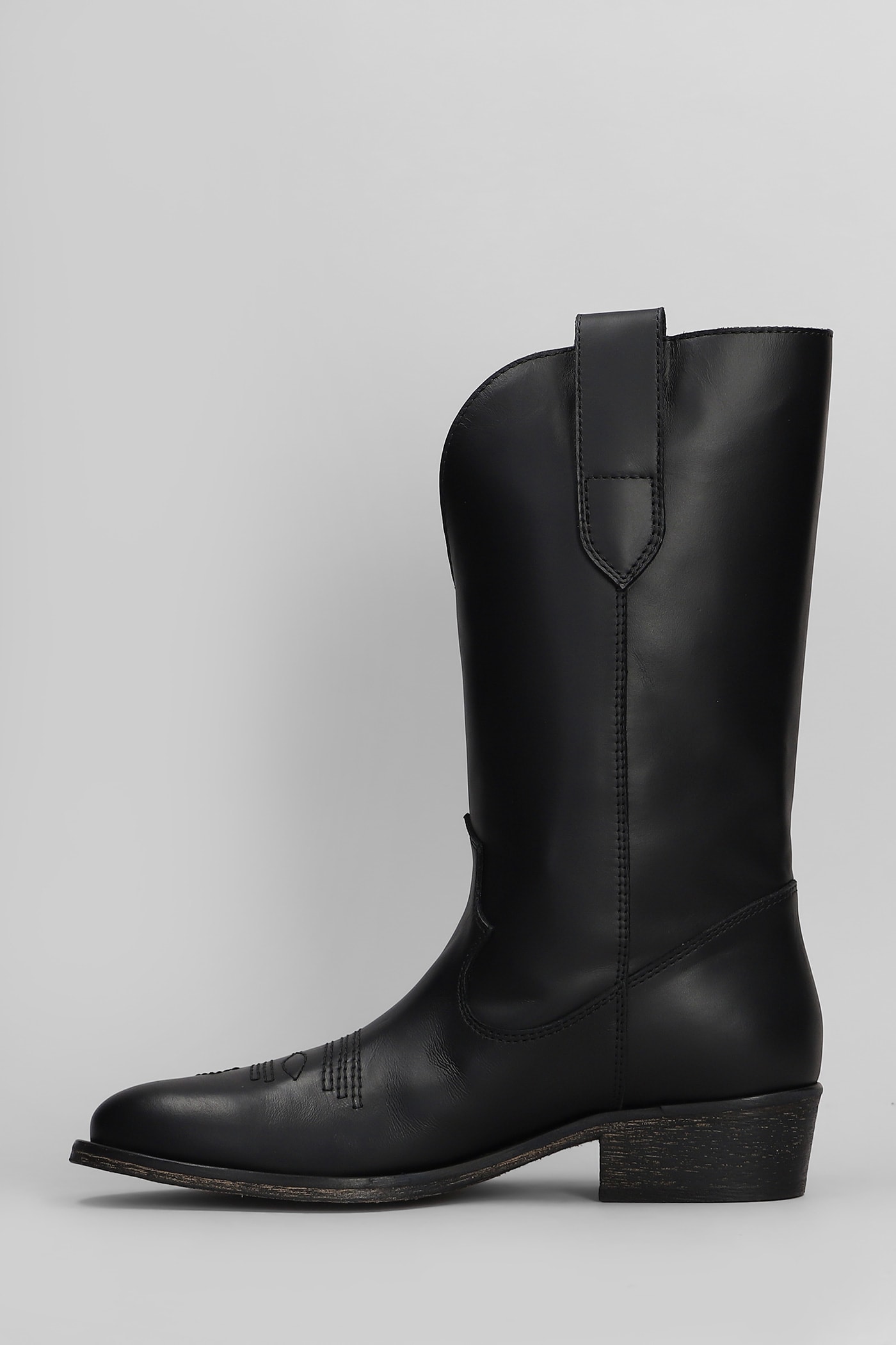 Shop Via Roma 15 Texan Ankle Boots In Black Leather