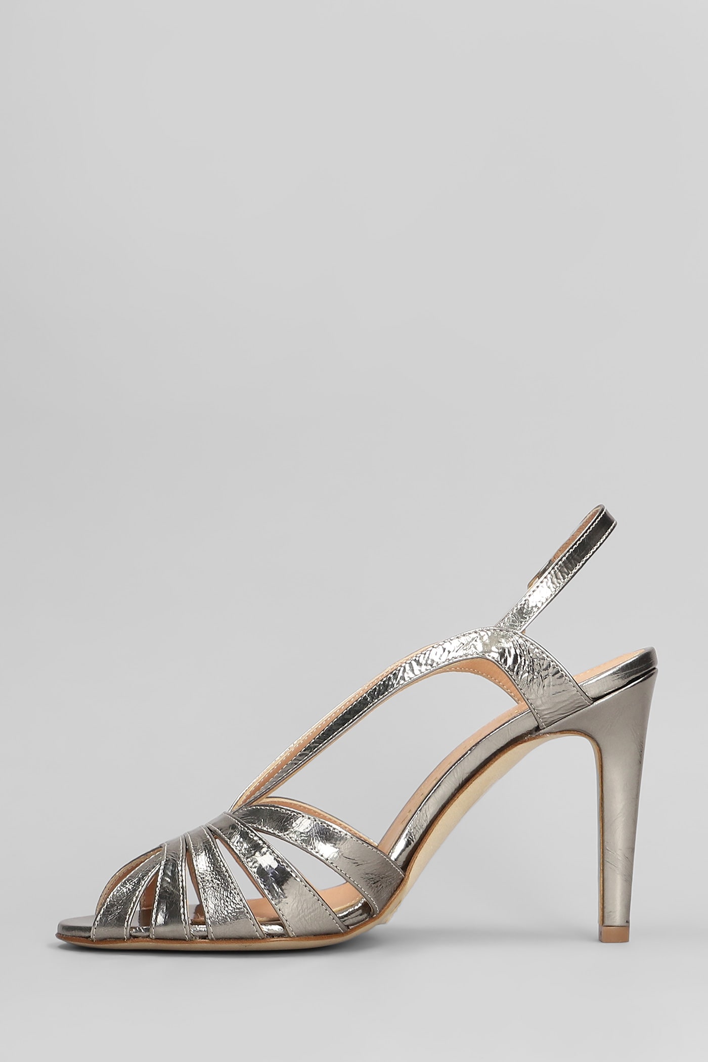 The Seller Sandals In Gunmetal Leather