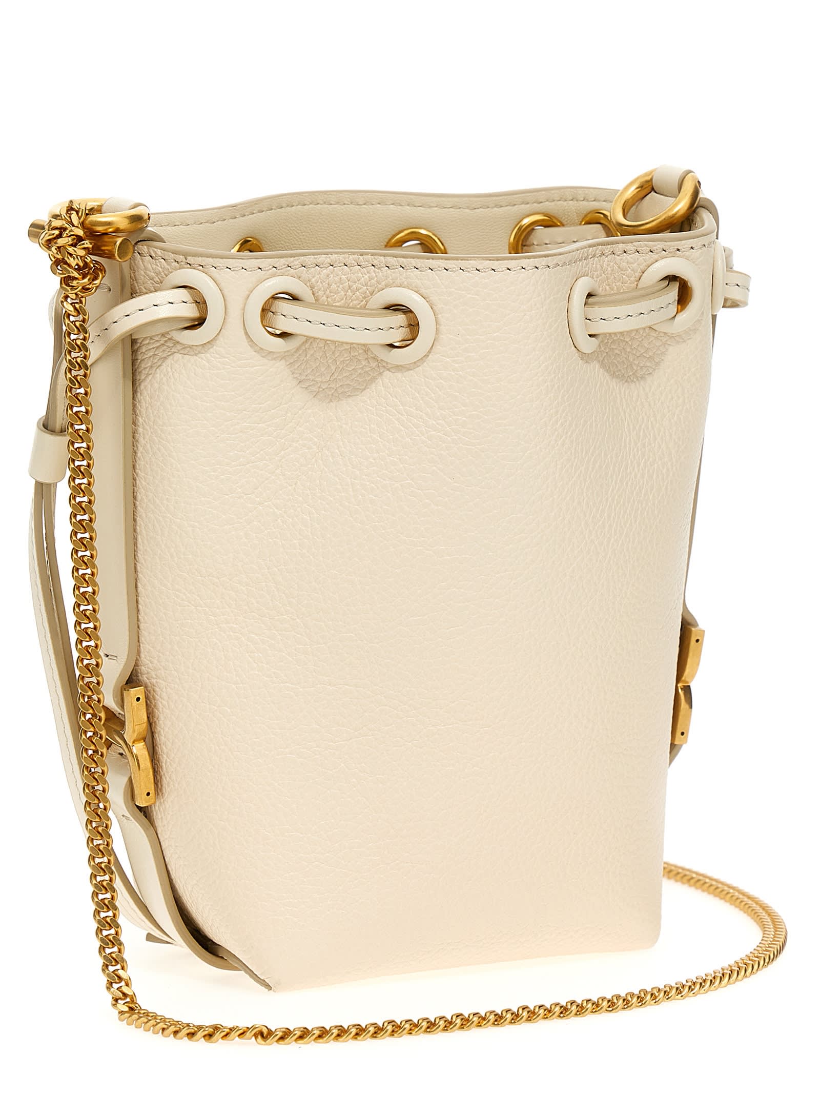 Shop Chloé Marcie Bucket Bag In Misty Ivory