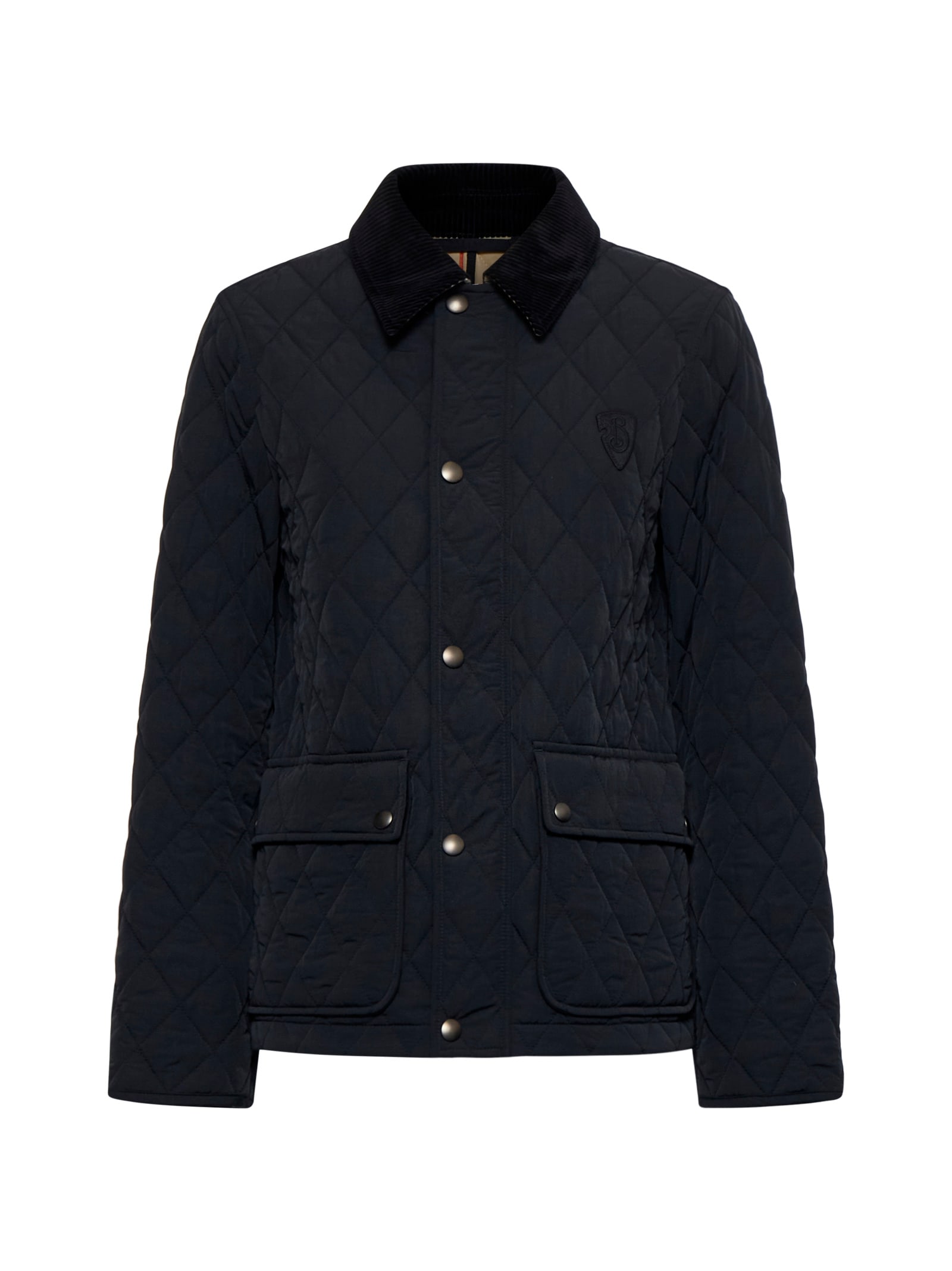 Shop Burberry Jacket In Black/sand Ip Check