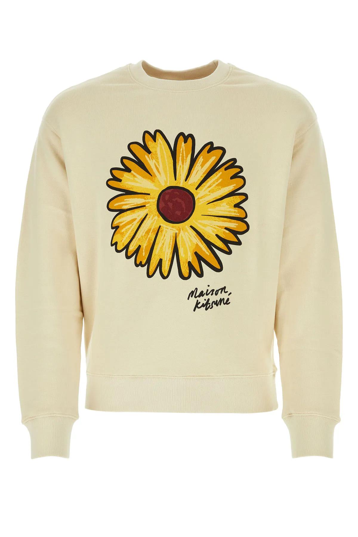 Shop Maison Kitsuné Cream Cotton Sweatshirt In Paper