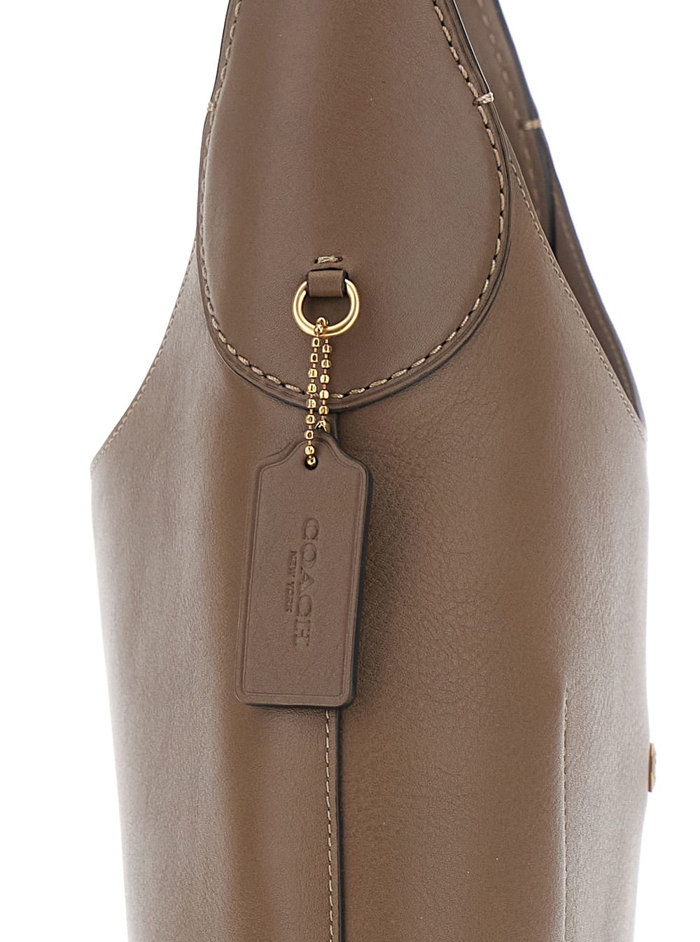 Coach Brooklyn 28 Brown With Single Shoulder Strap And Logo Lettering On The Front In Leather Woman In Gray