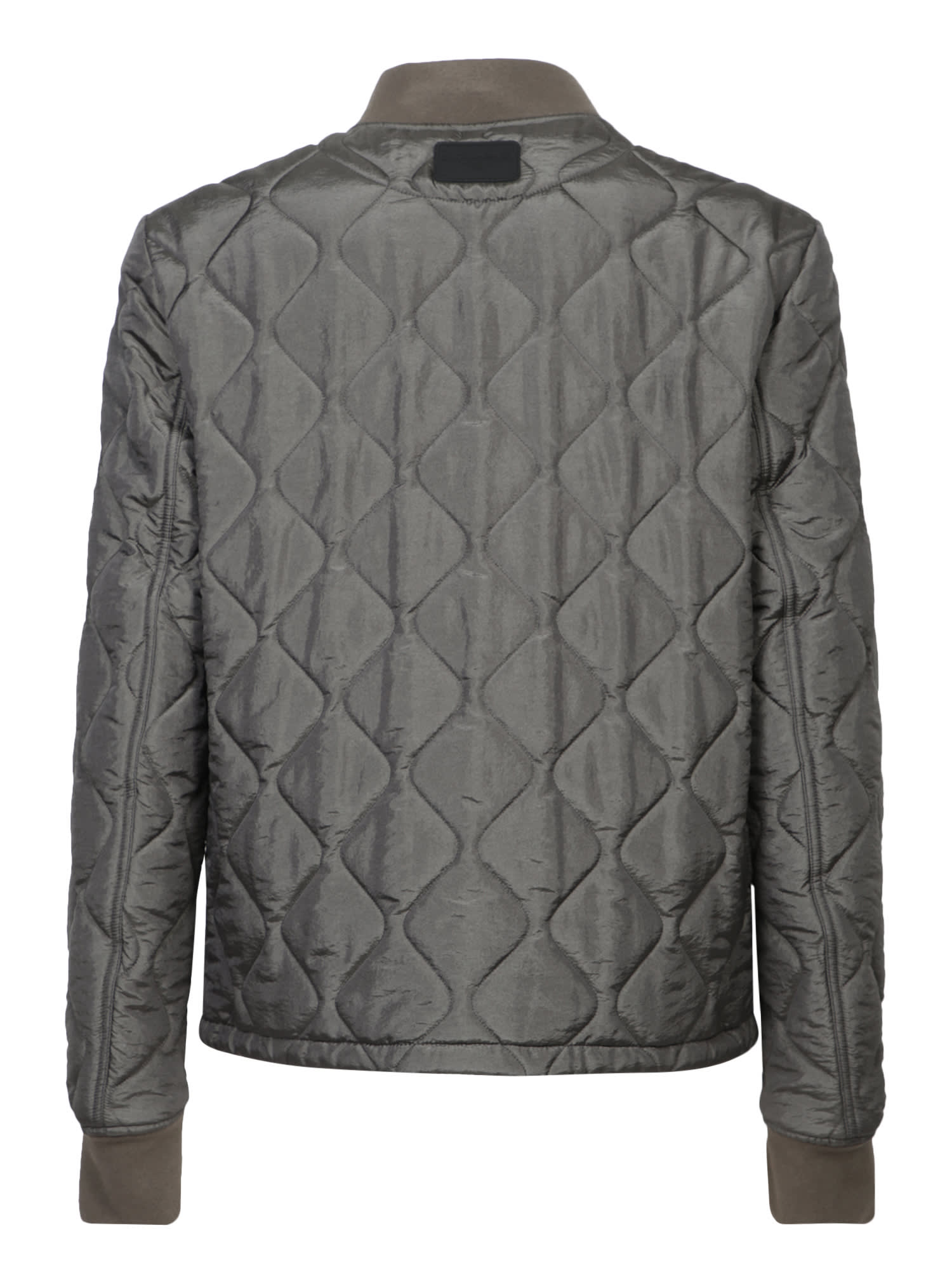 Shop Dolce & Gabbana Quilted Grey Bomber