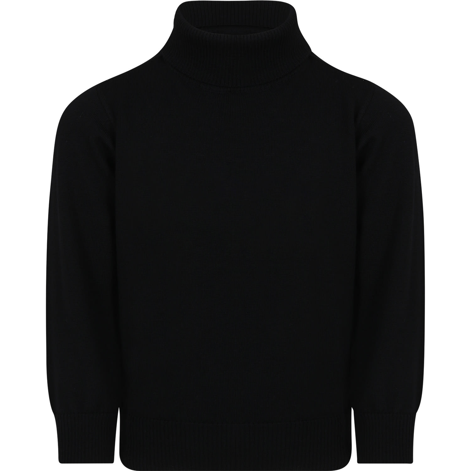Stone Island Black Sweater For Boy With Patch Logo In Black