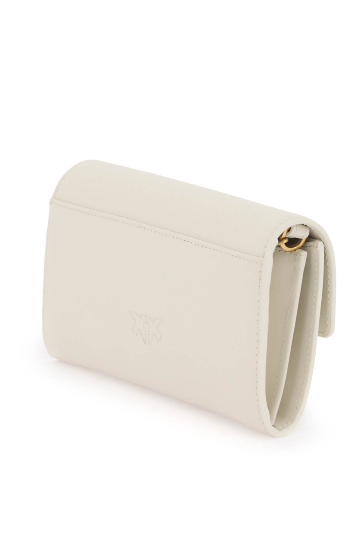 Shop Pinko Love Bag Simply Crossbody Bag In Bianco Seta-antique Gold (white)