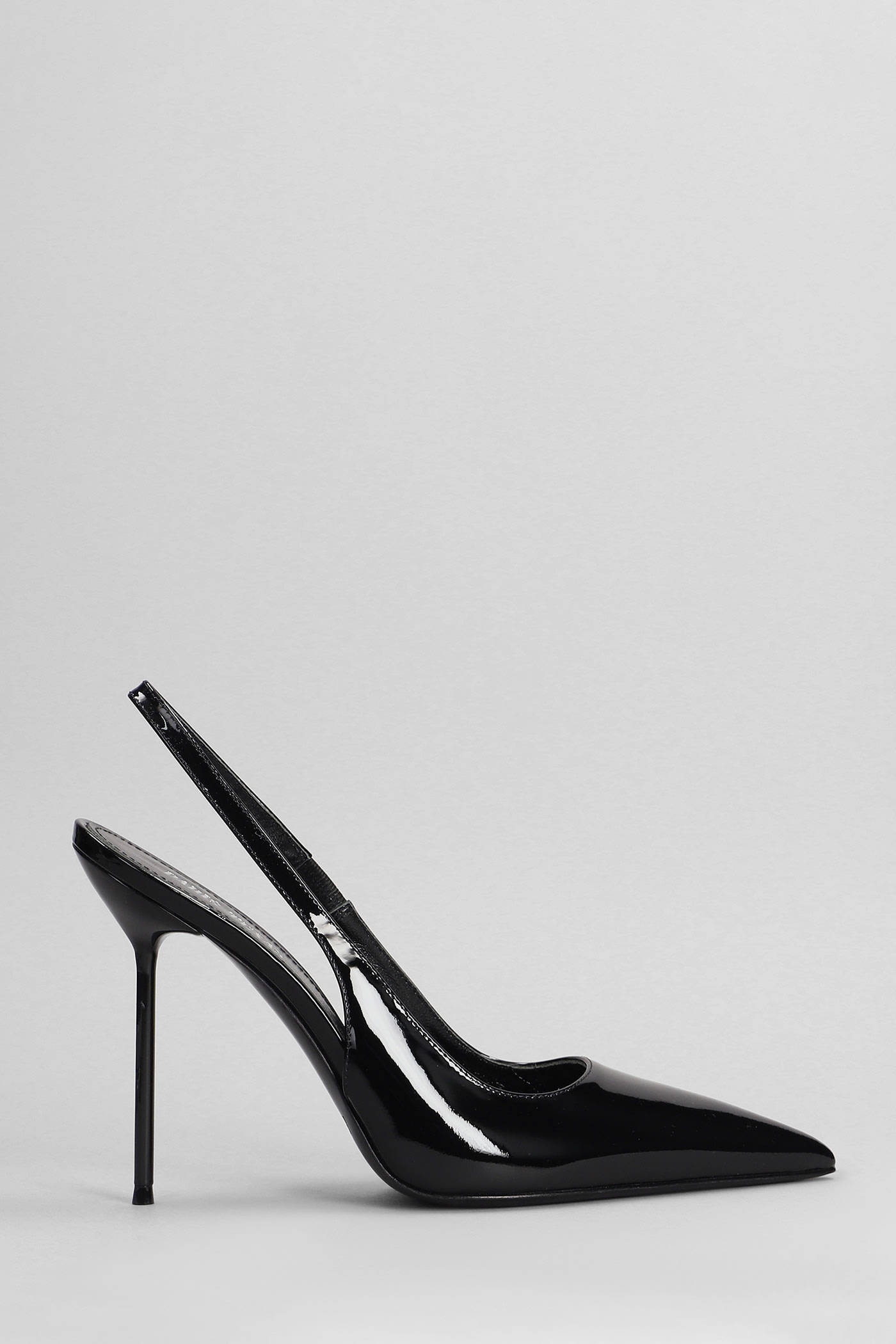 Lidia Slingback Pumps In Black Patent Leather