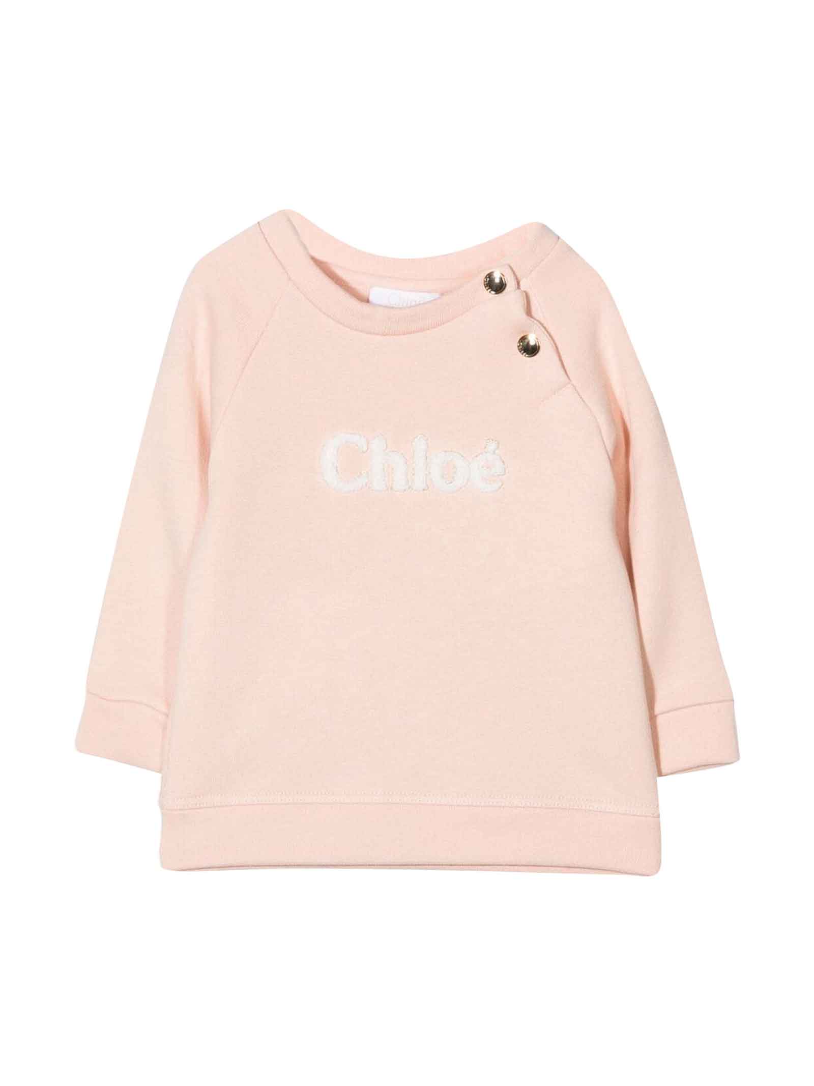 Pink T-shirt Baby Girl Chloé Kids.