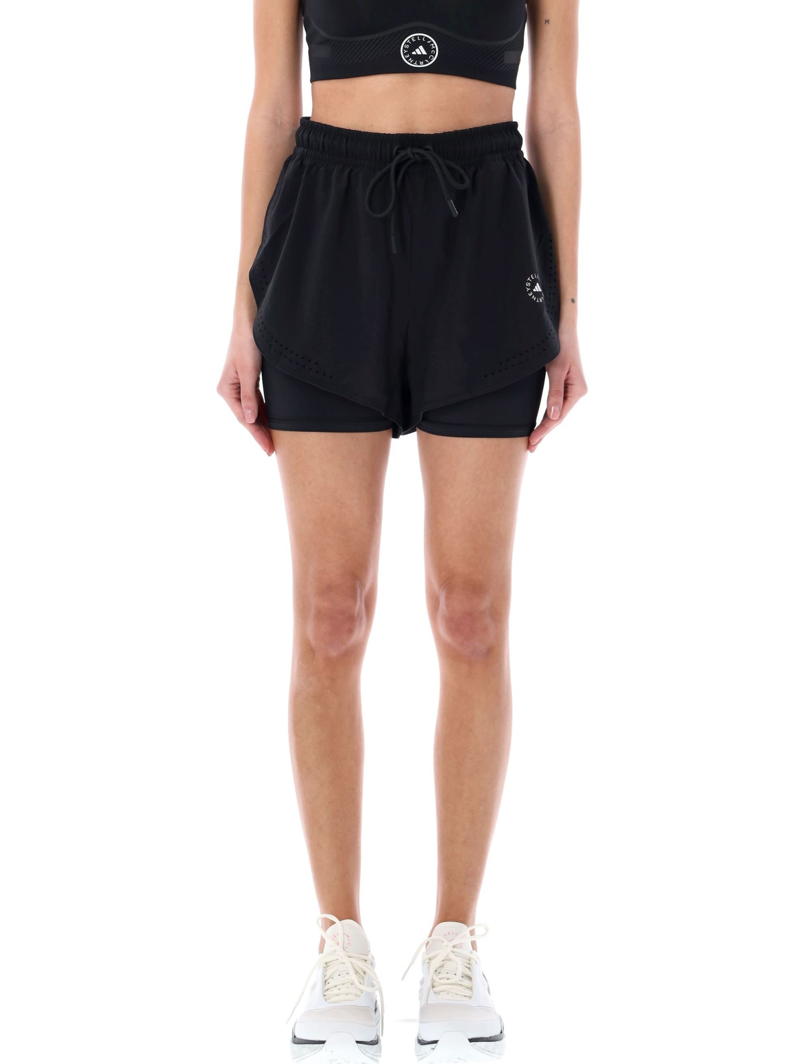 Shop Adidas By Stella Mccartney Truepurpose 2-in-1 Training Shorts In Black