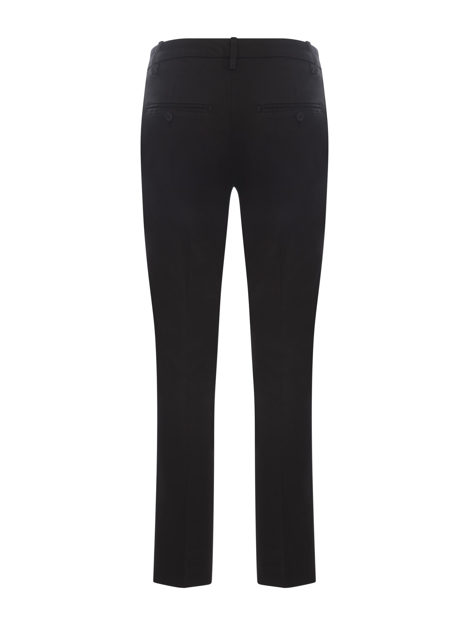 Shop Dondup Trousers  Perfect In Stretch Cotton In Nero