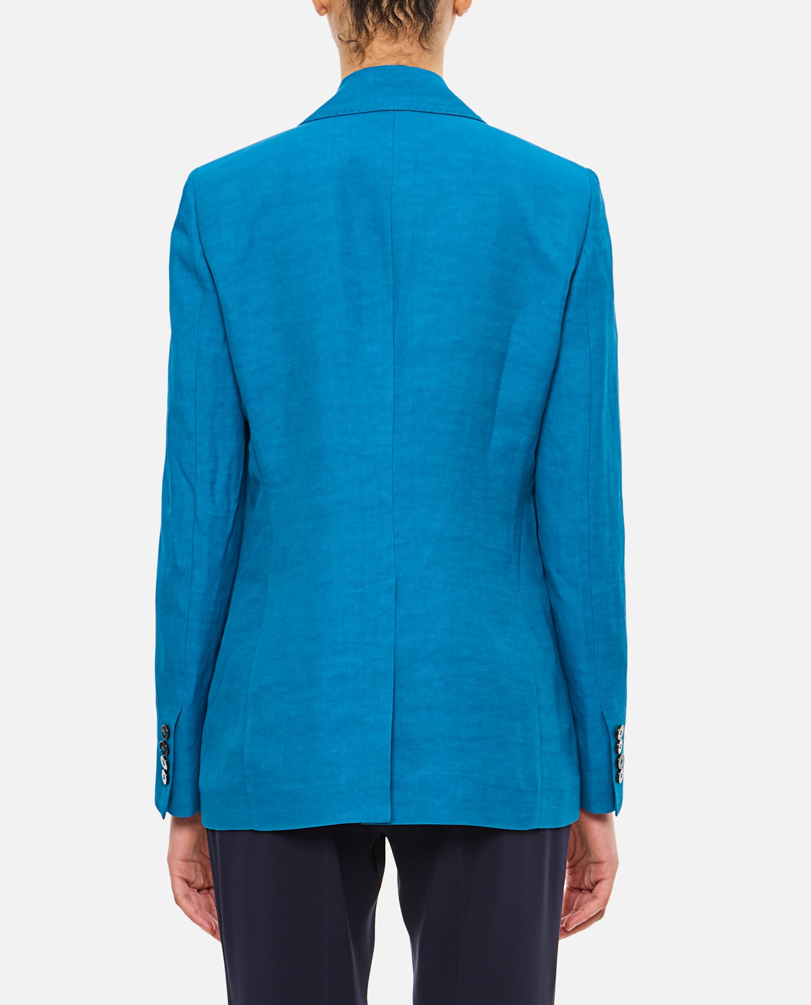 Alberto Biani Tailored Blue Jacket With Notched Lapel In Blue