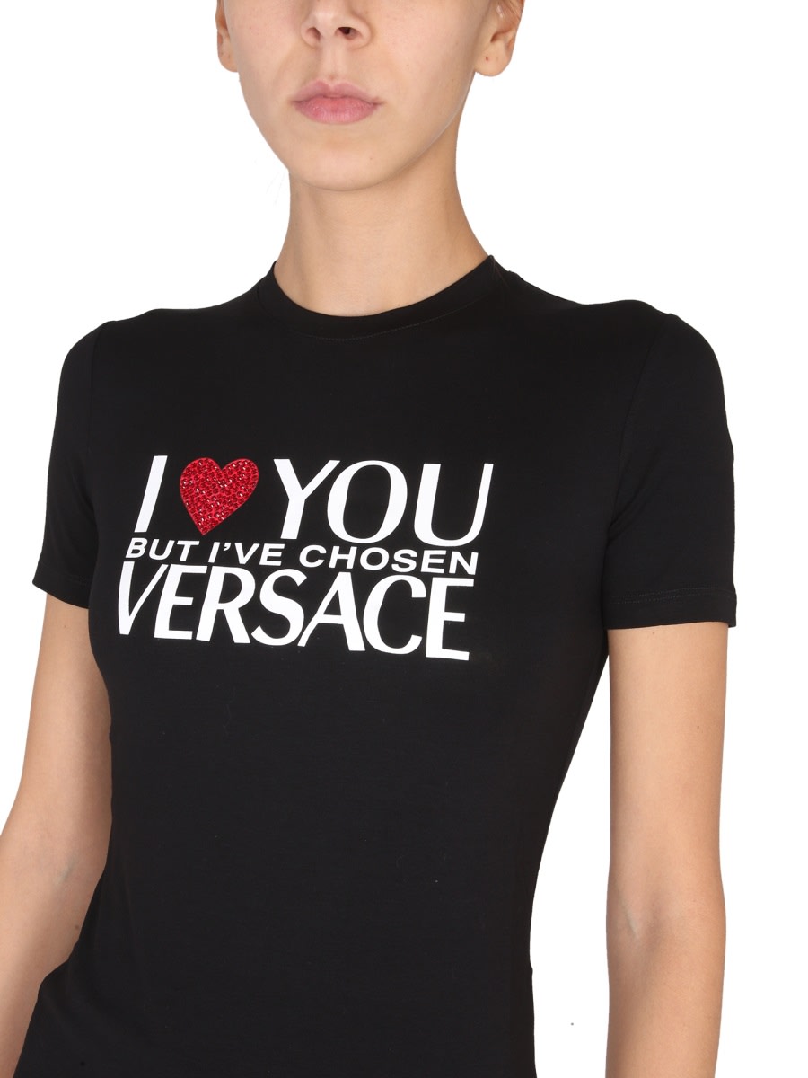 Shop Versace T-shirt I You But... In Black