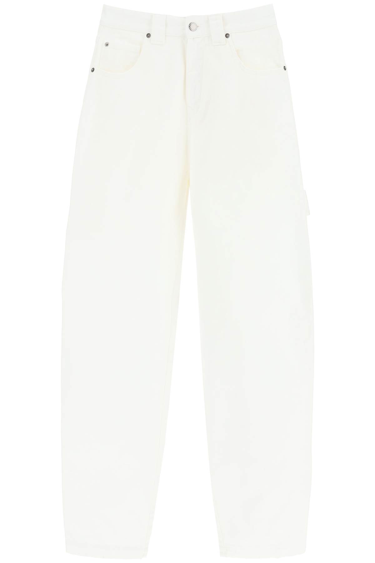 Darkpark Audrey Bow Denim Carpenter Jeans In White (white)