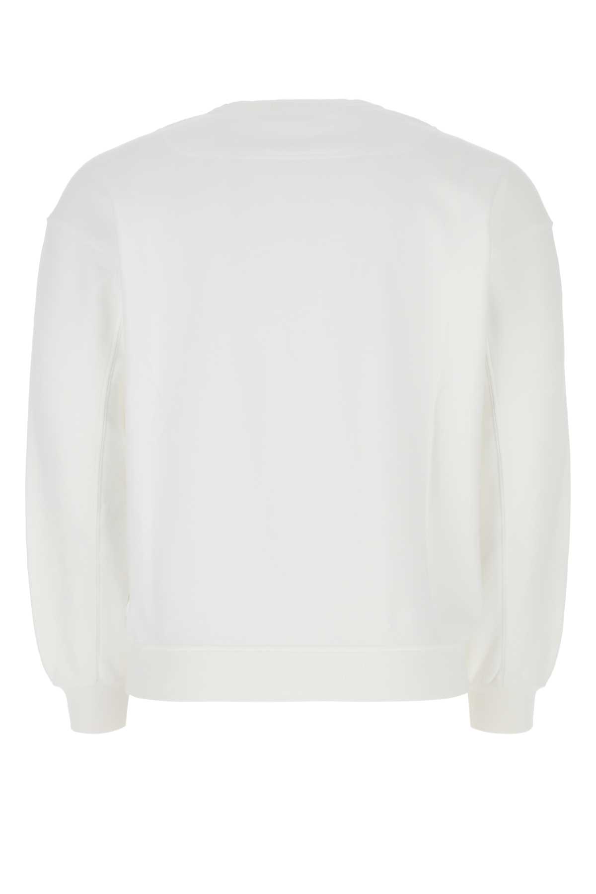 Stone Island White Cotton Sweatshirt In V0001