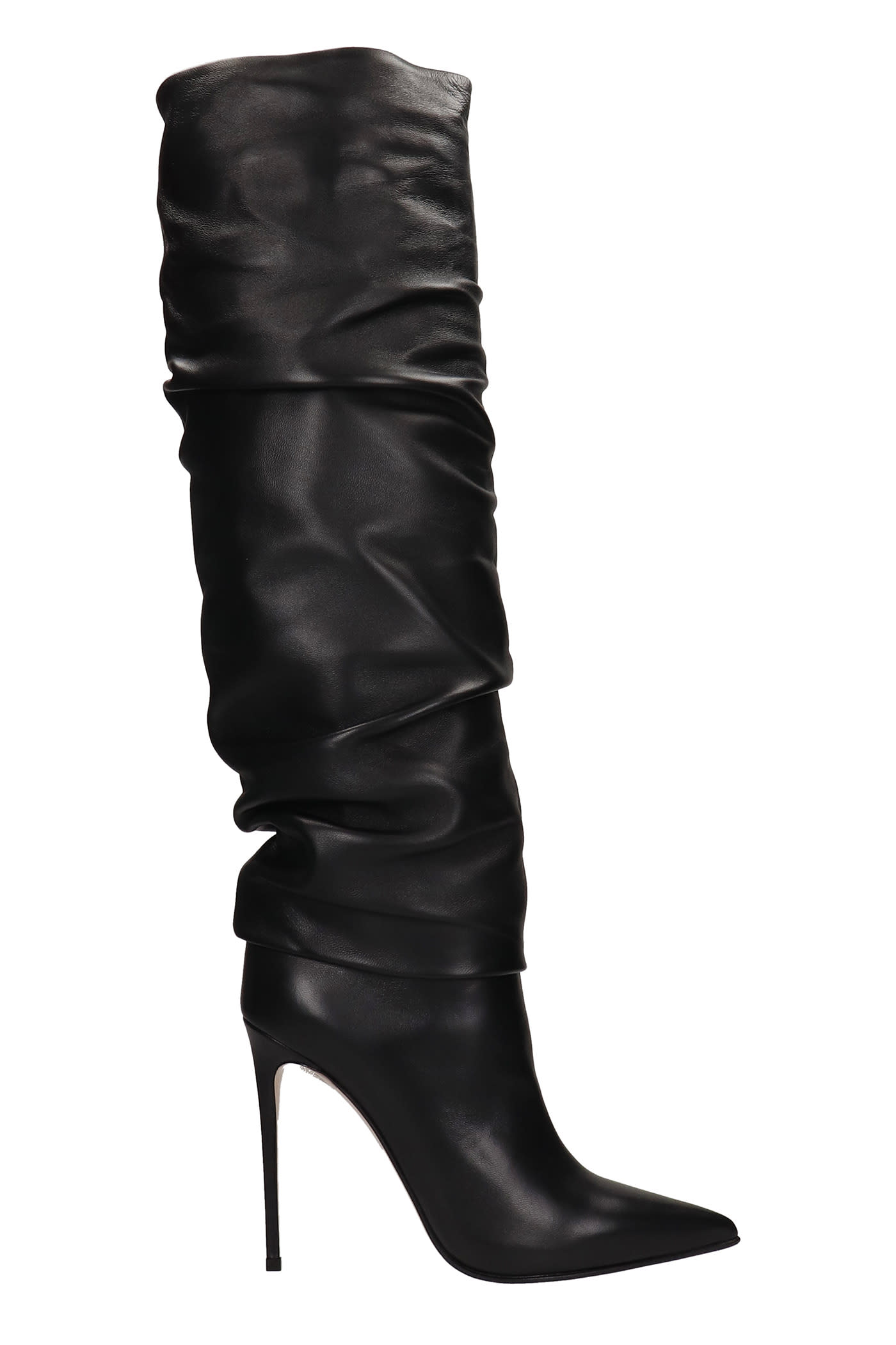 Le Silla Eva High Heels Boots In Black Leather