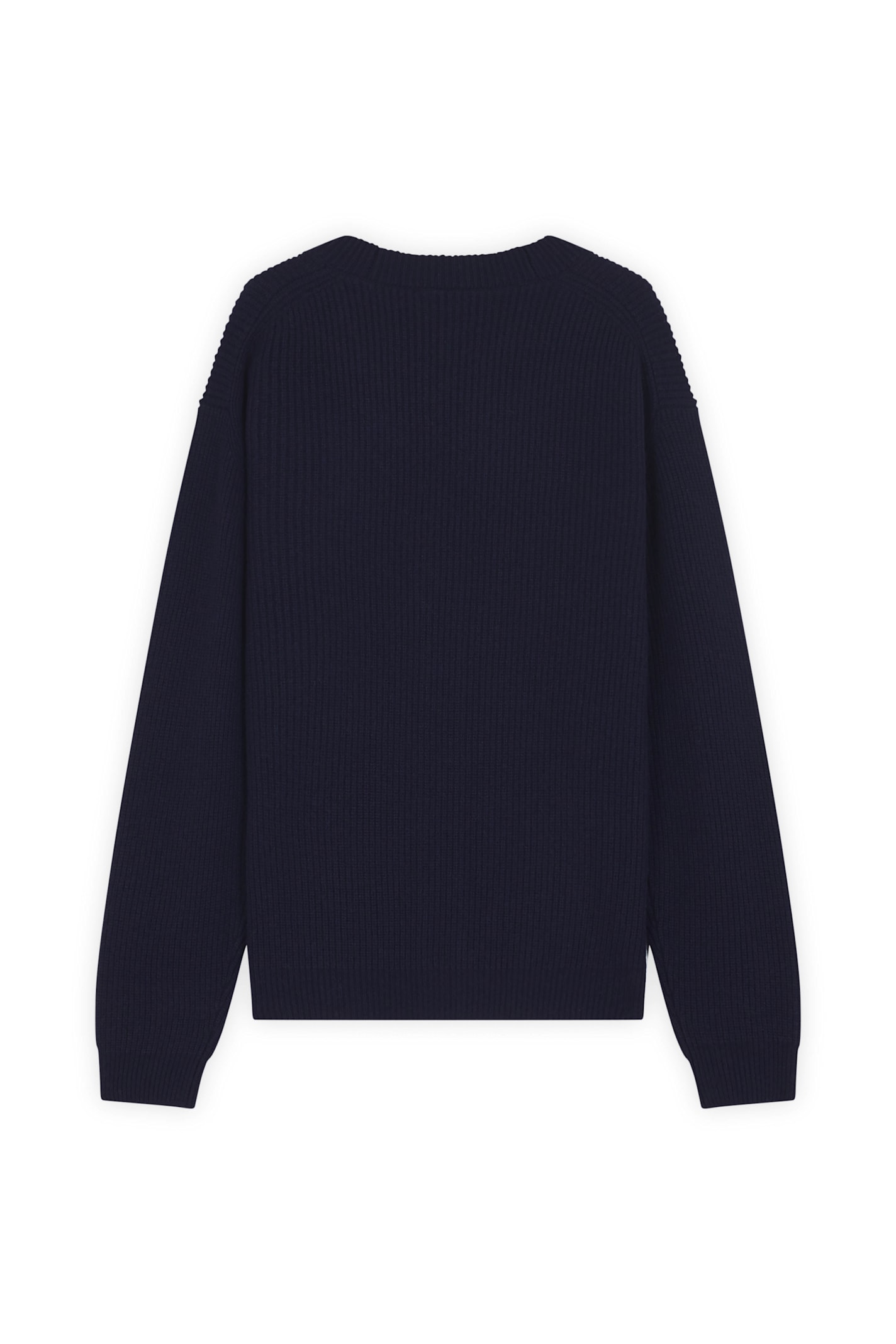 Maison Kitsuné Cotton Blend Cardigan With Iconic Frontal Patch In Ink Blue