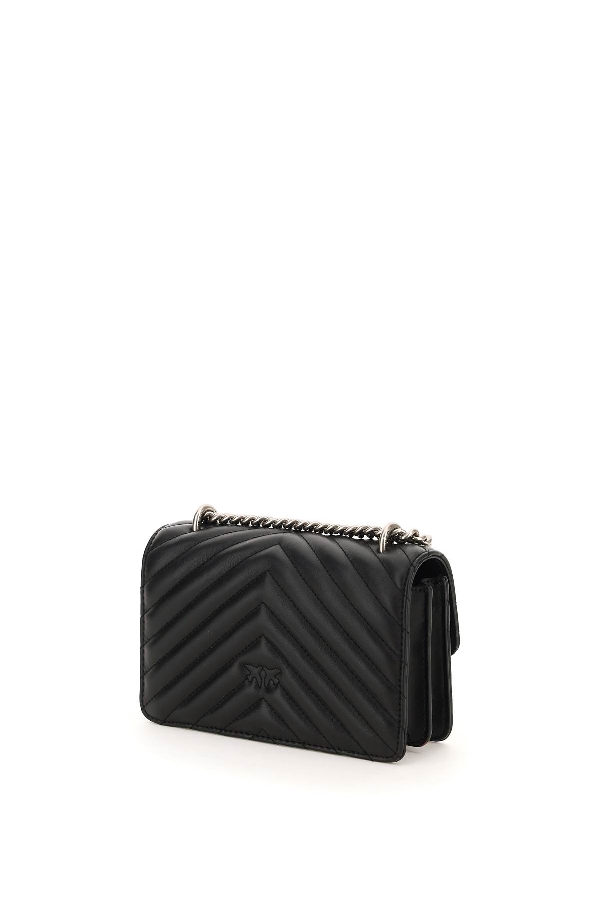 Pinko Love Shoulder Bag In Nero Old Silver (black)