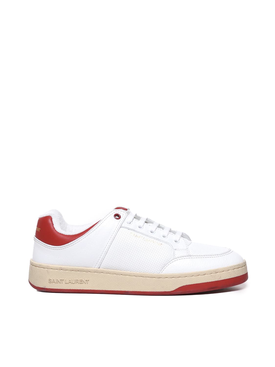 Shop Saint Laurent Sneakers Sl/61 In Calfskin In White, Red