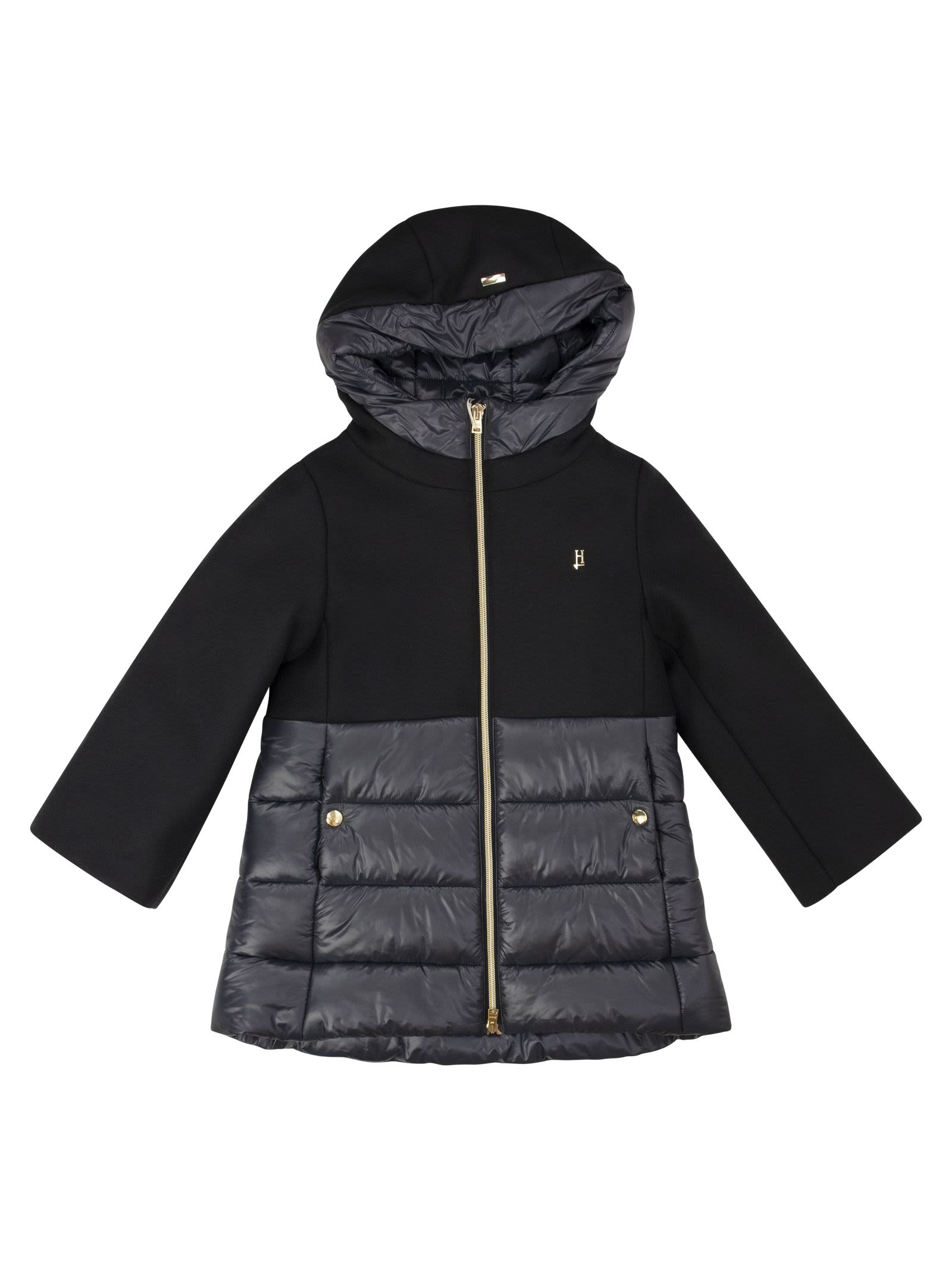 Herno Hooded Coat In Eco-wool And Nylon