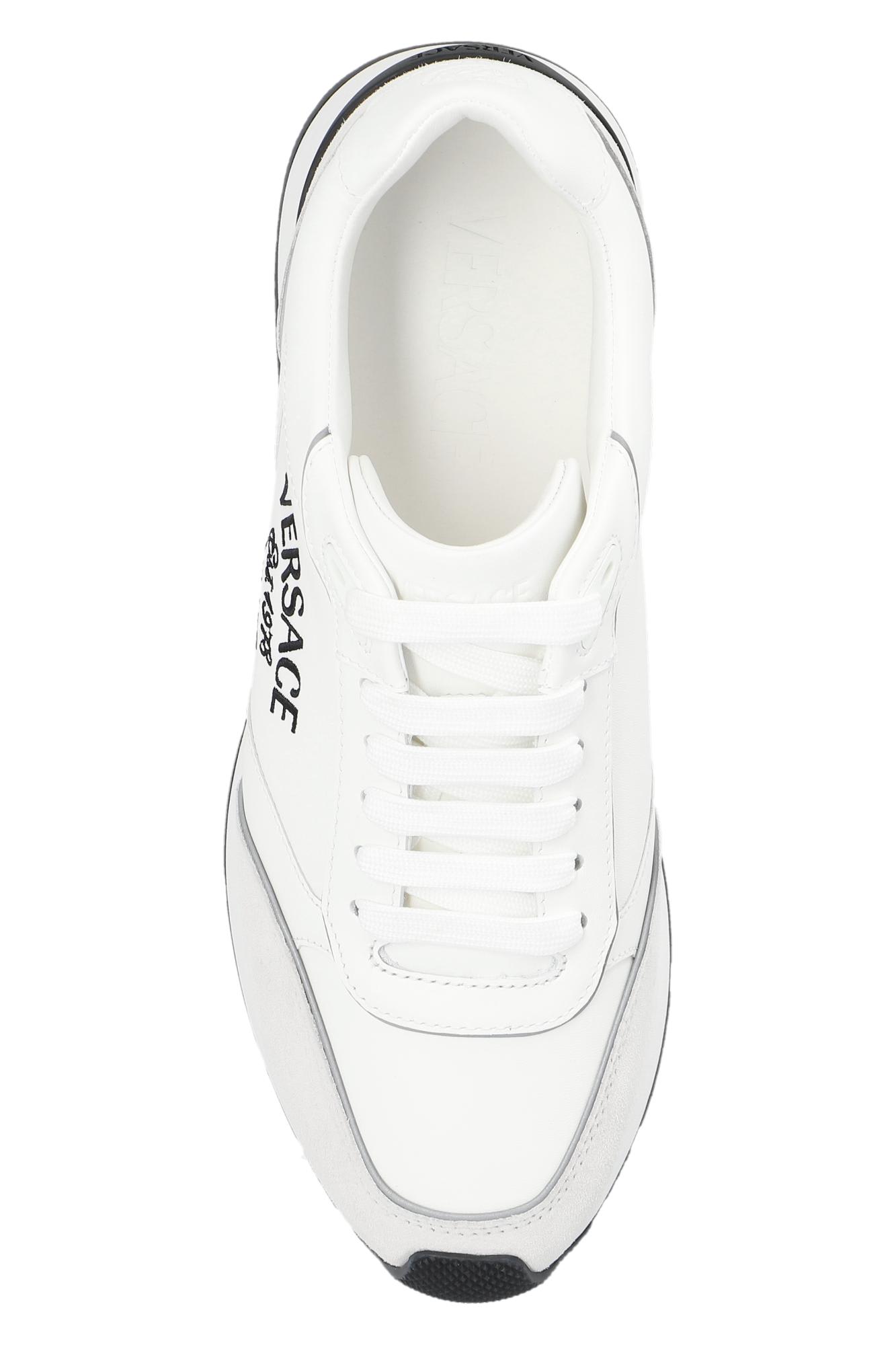 Shop Versace Milano Sneakers In Bianco