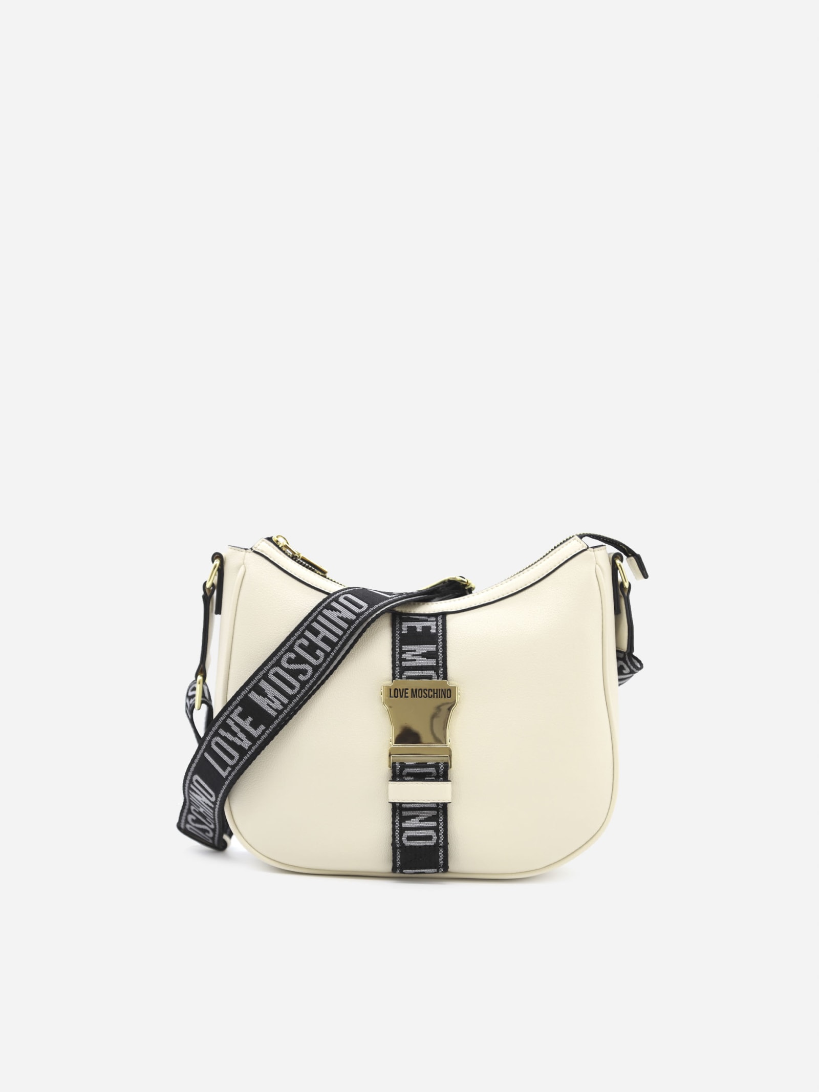 Love Moschino Eco-leather Shoulder Bag With Decorative Buckle