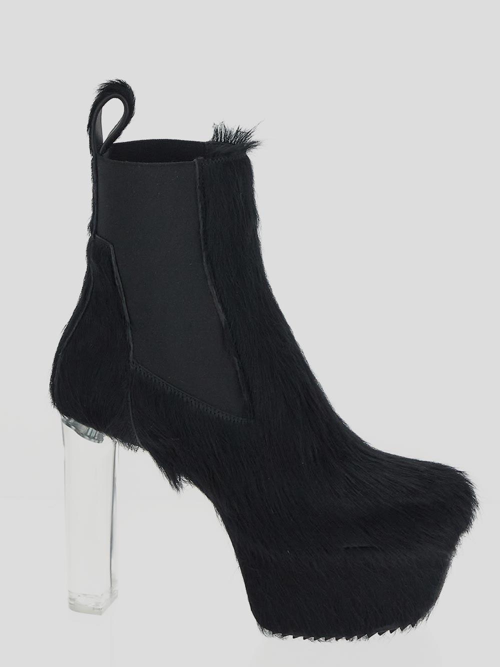 Shop Rick Owens Block Heel Lido Minimal Grill Beatle Boots In Black